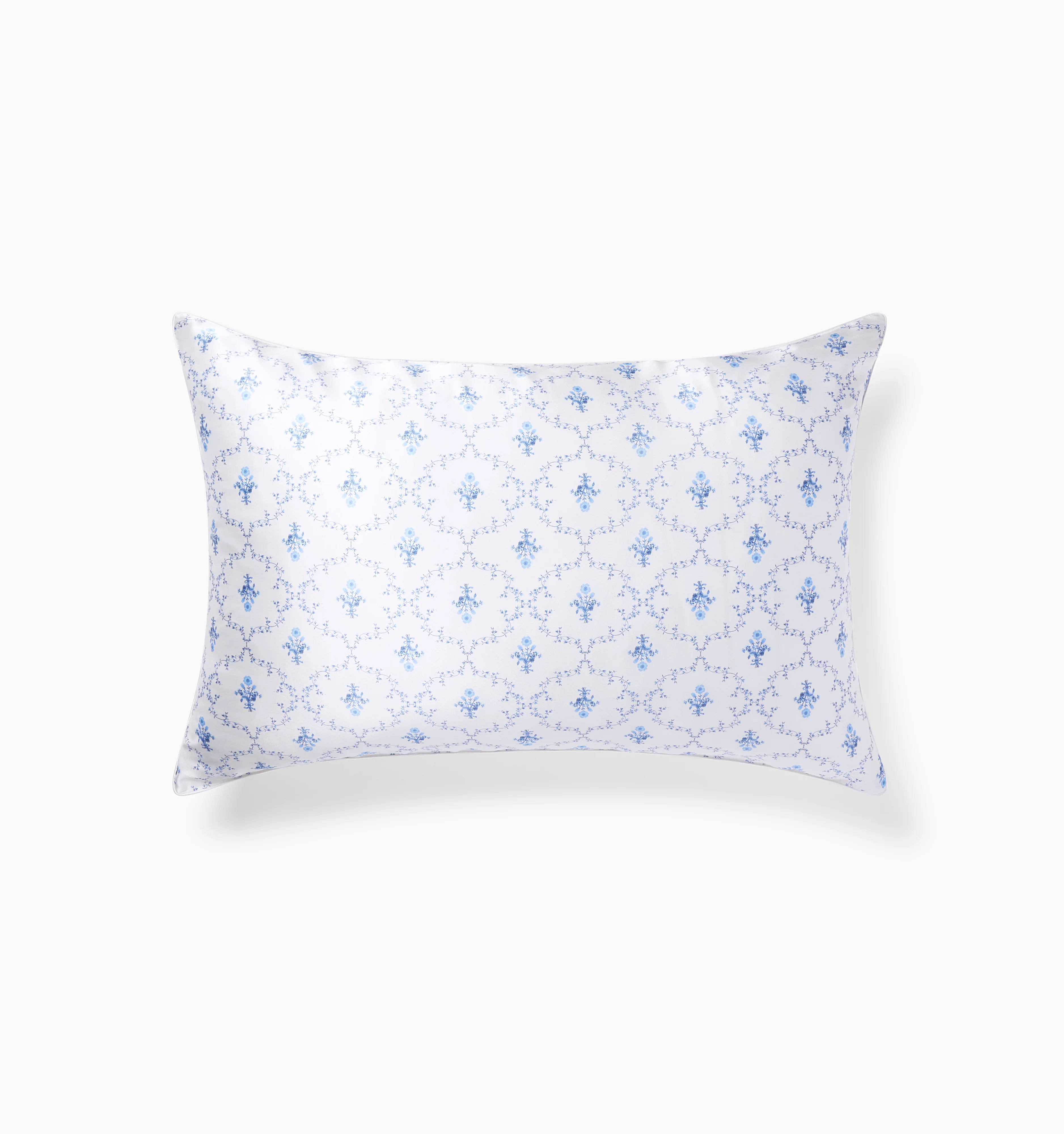 The Sisi Silk Pillowcase - Blue Trellis - Image 4