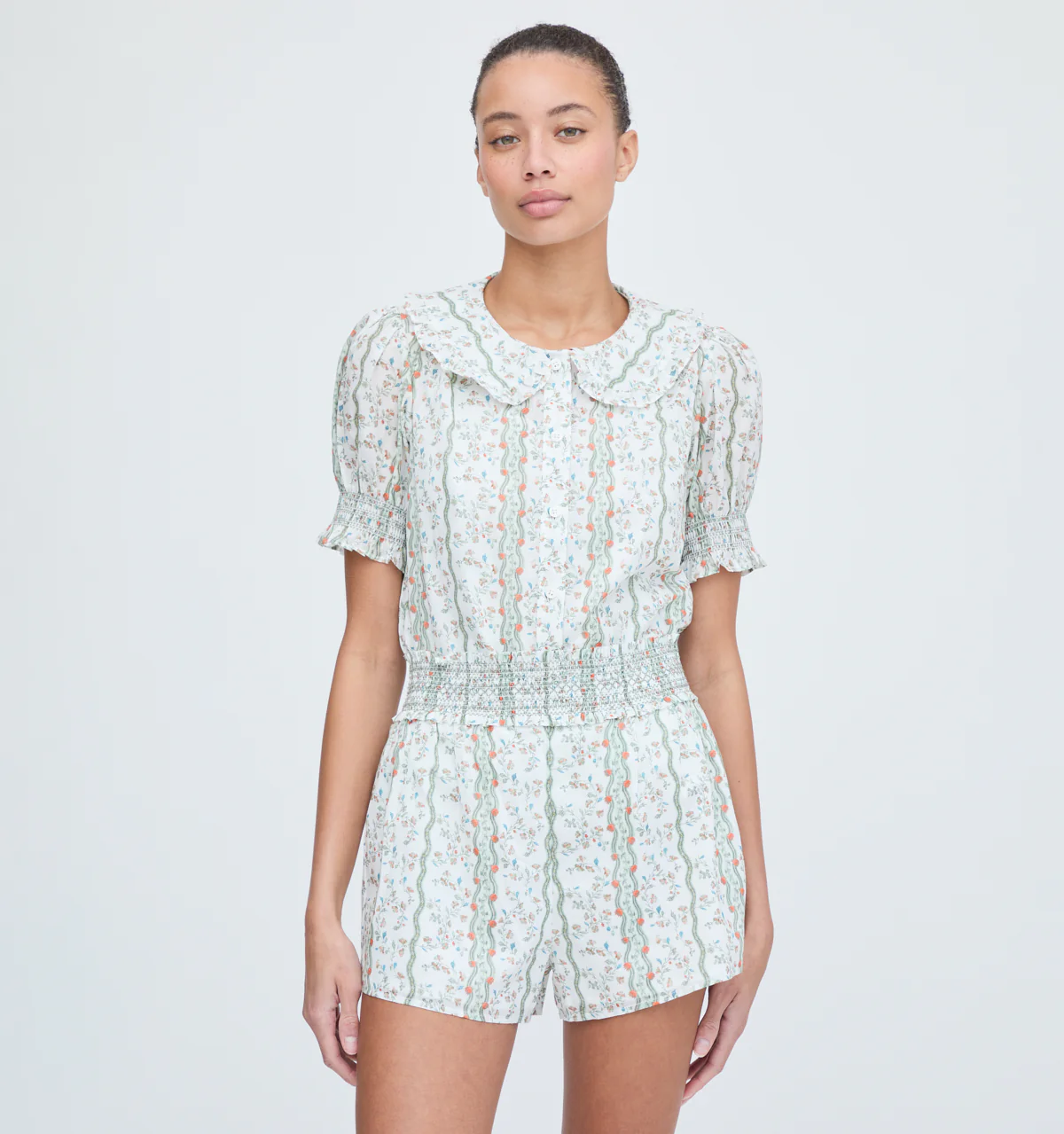 The Adelaide Top -  Green Provence Floral - Image 6