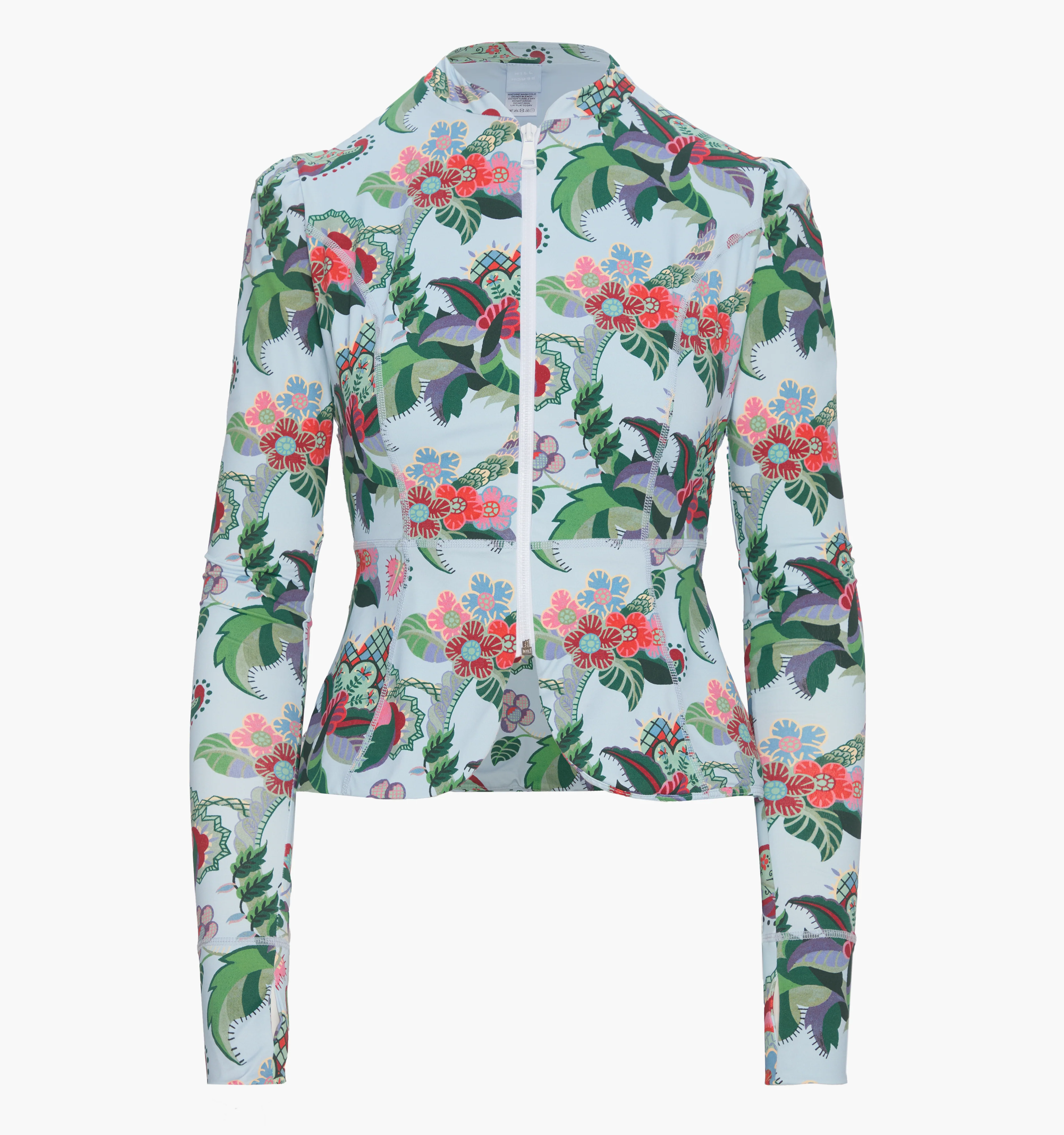 The Alexia Rashguard - Light Blue Jungle Floral - Image 8