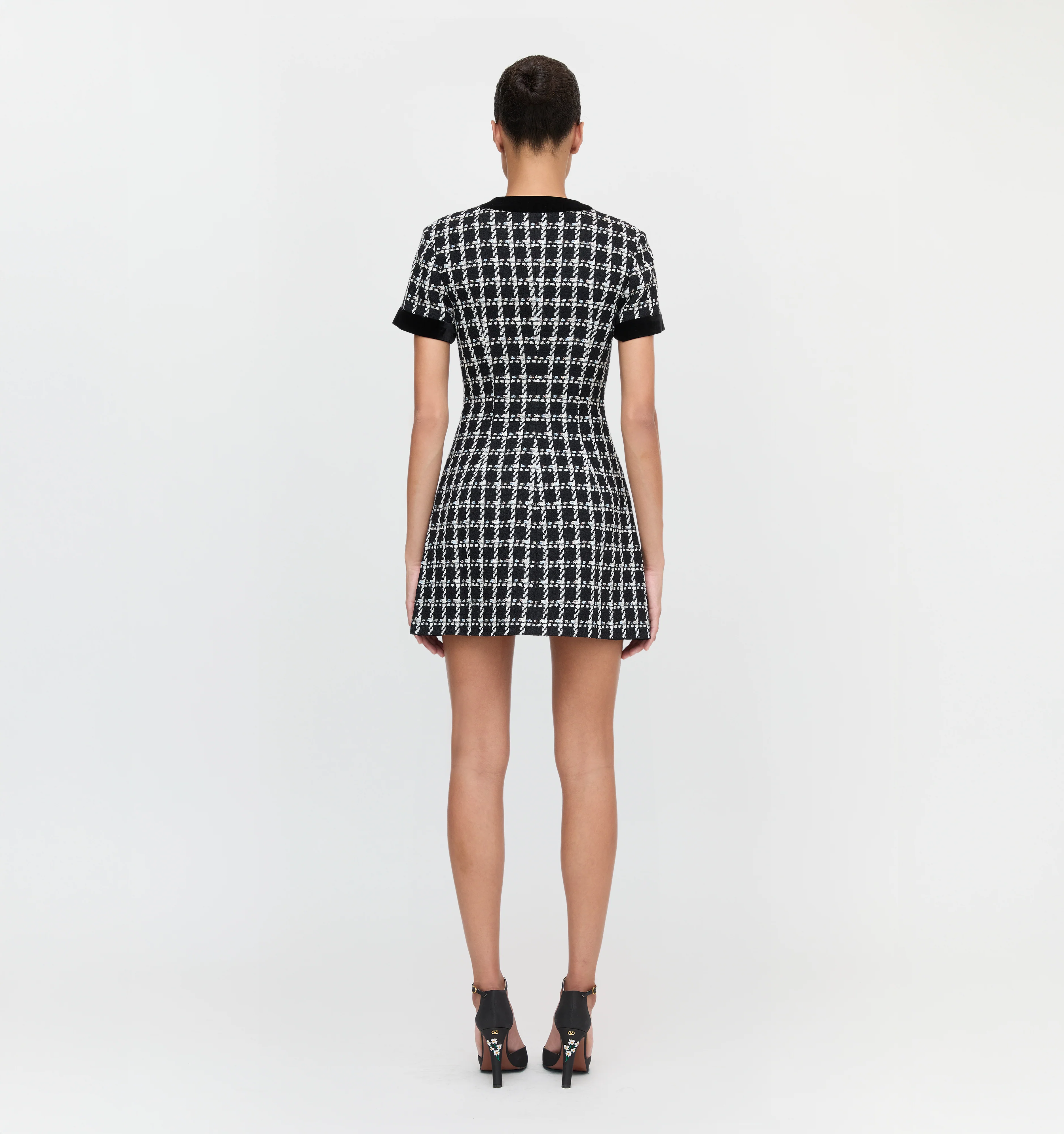 The Allegra Dress - Black and White Tweed - Image 4
