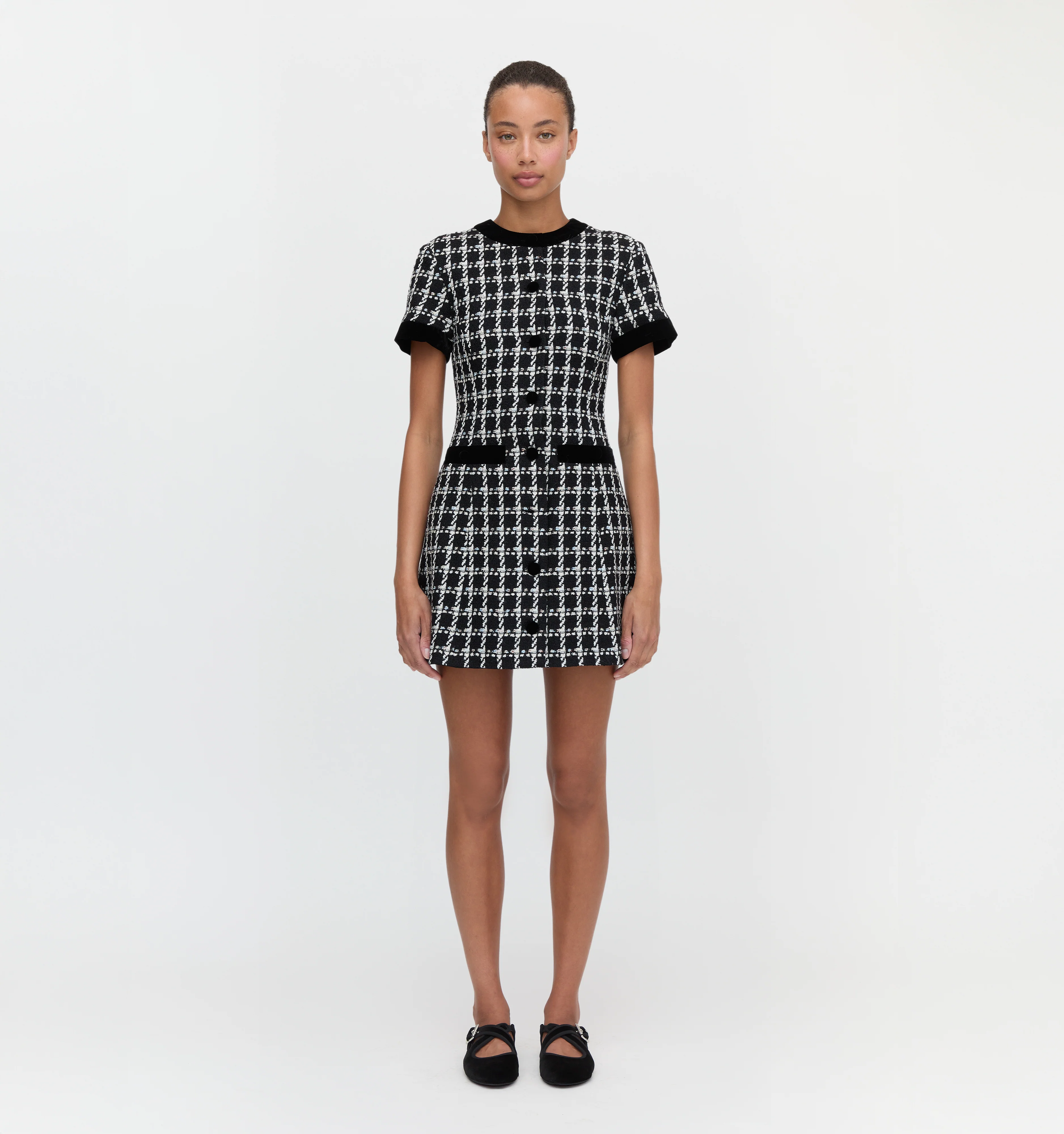 The Allegra Dress - Black and White Tweed - Image 5