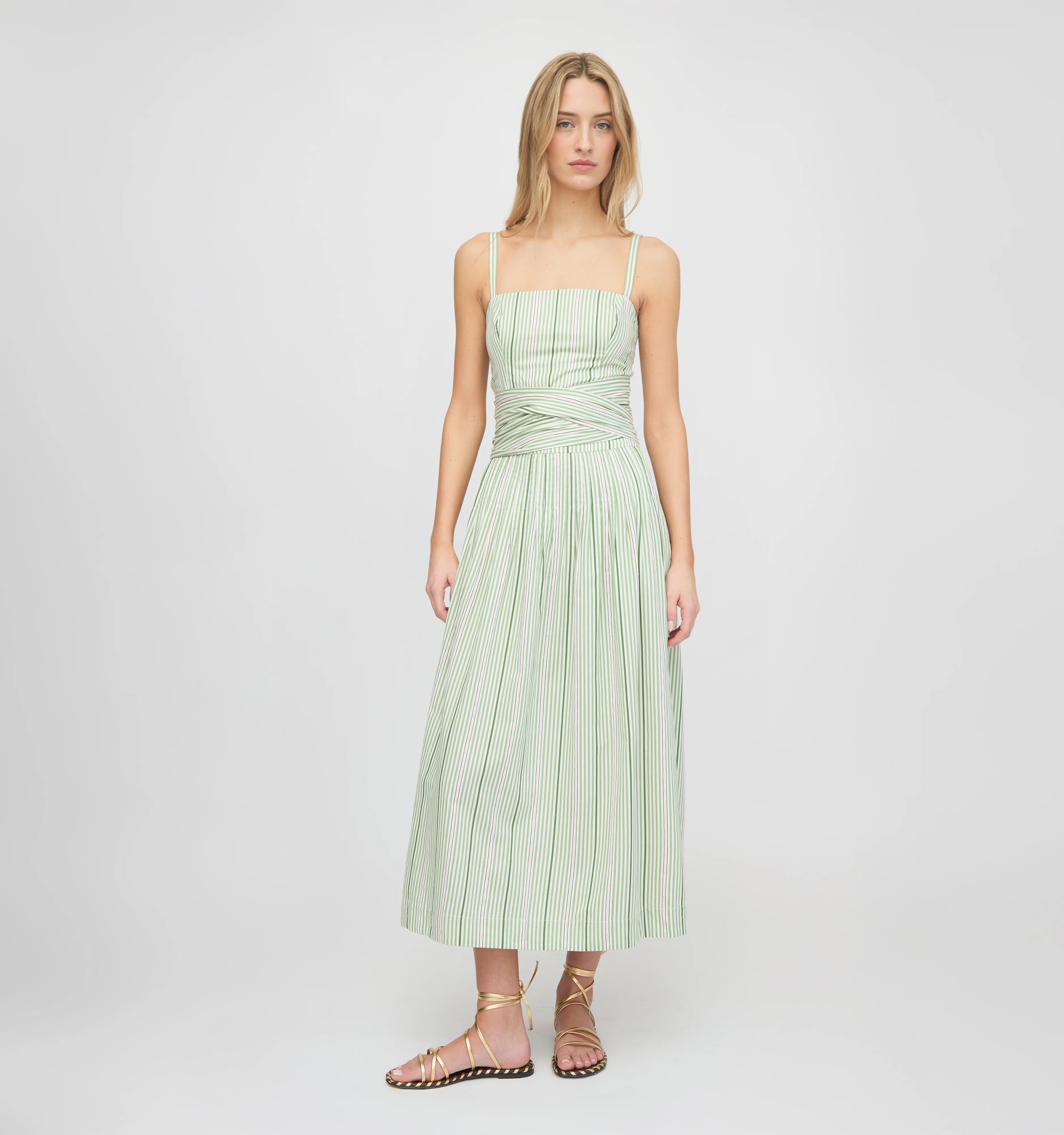 The Ame Skirt - Green Jacquard Stripe - Image 5