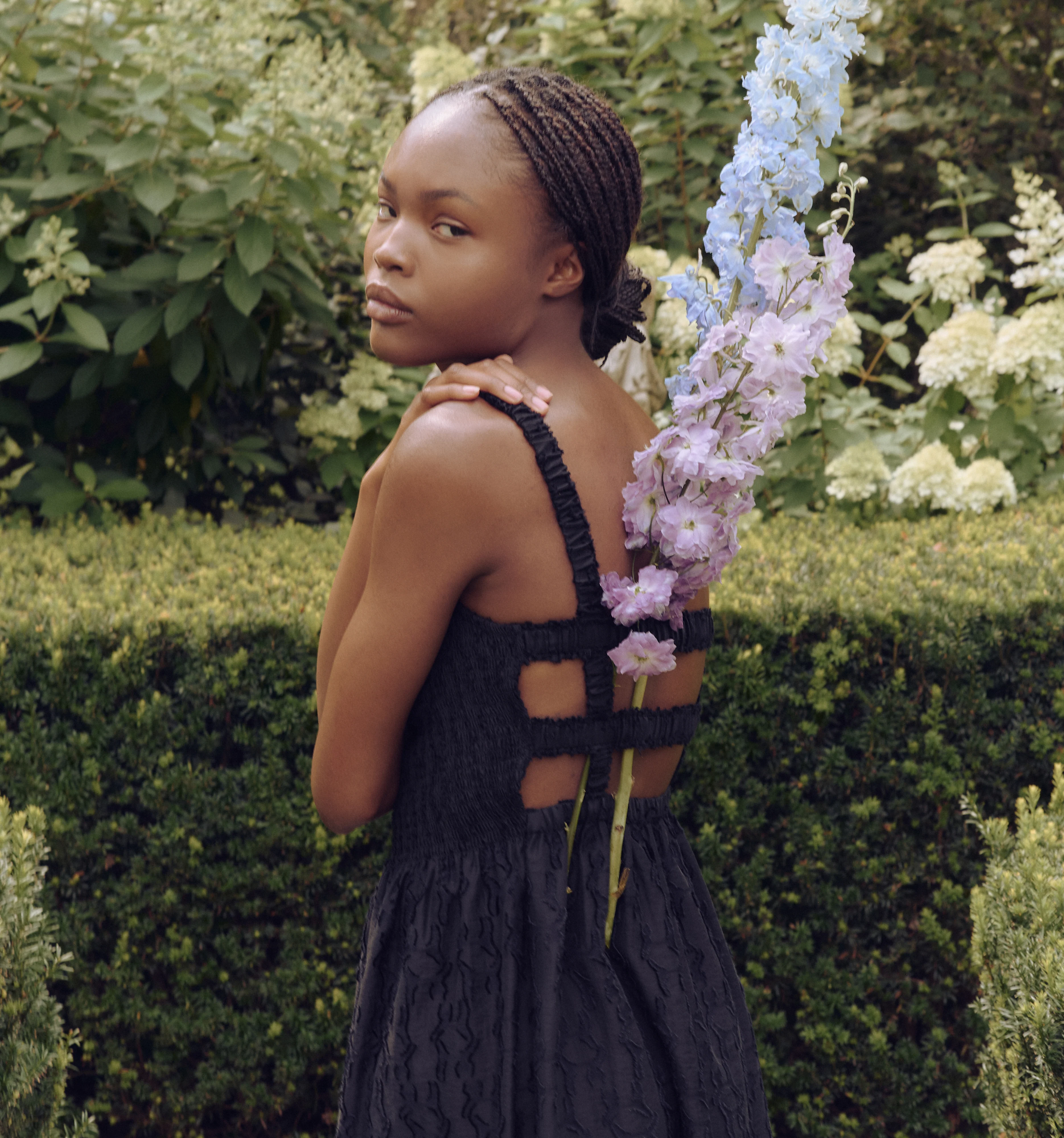 The Anita Nap Dress - Black Fil Coupé - Image 2