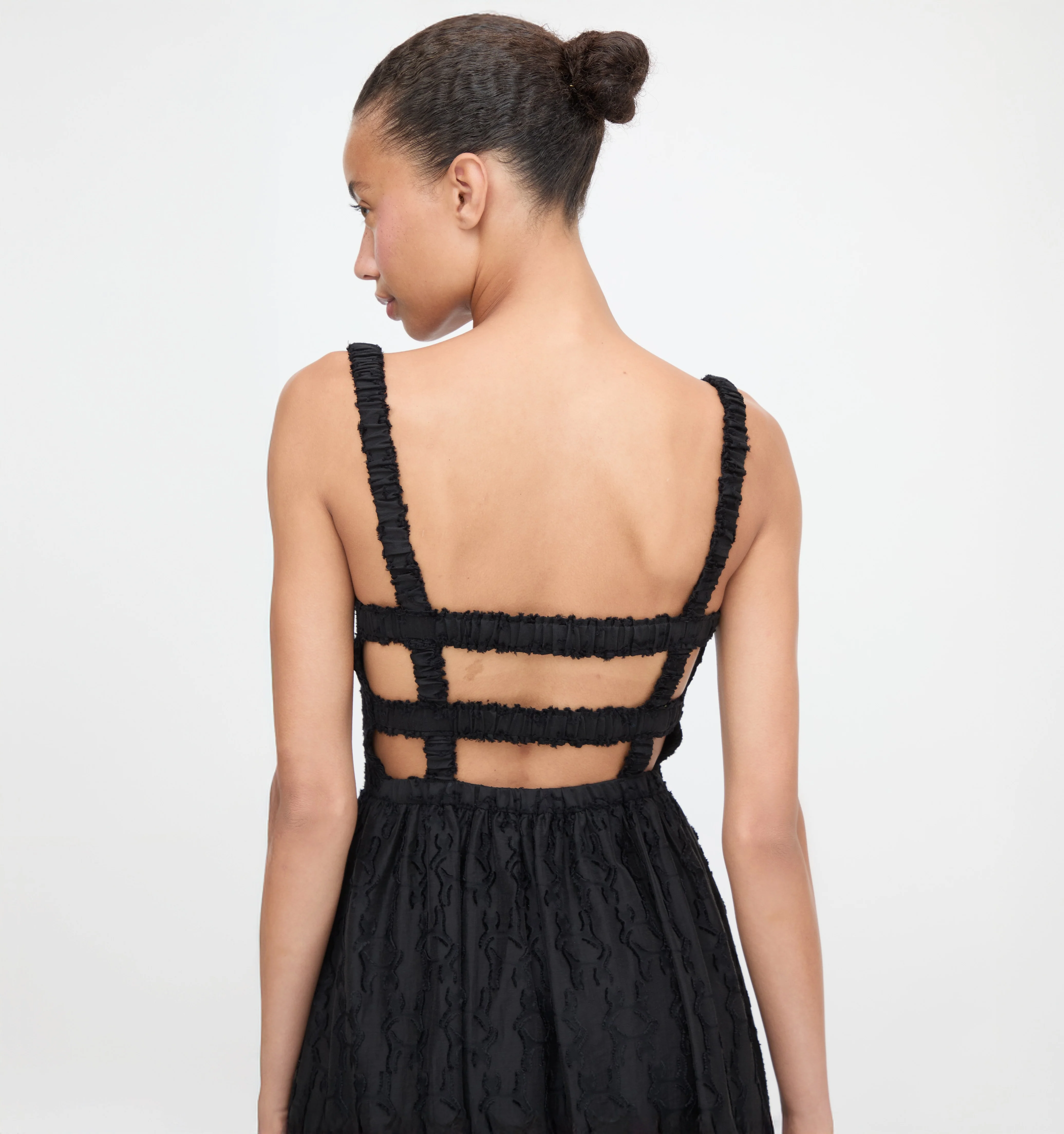 The Anita Nap Dress - Black Fil Coupé - Image 3