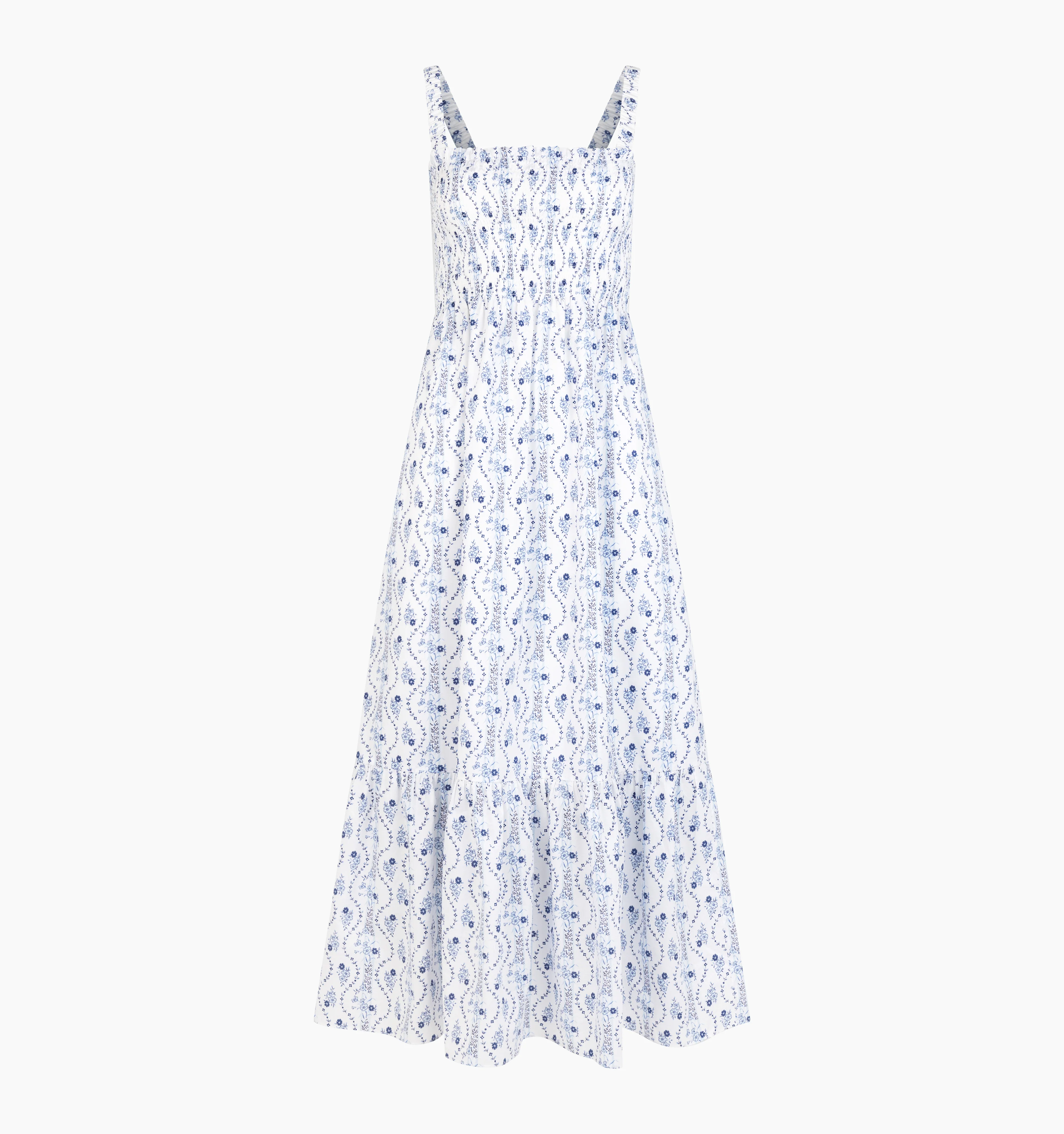 The Anjuli Nap Dress - Blue Vine Stripe - Image 4