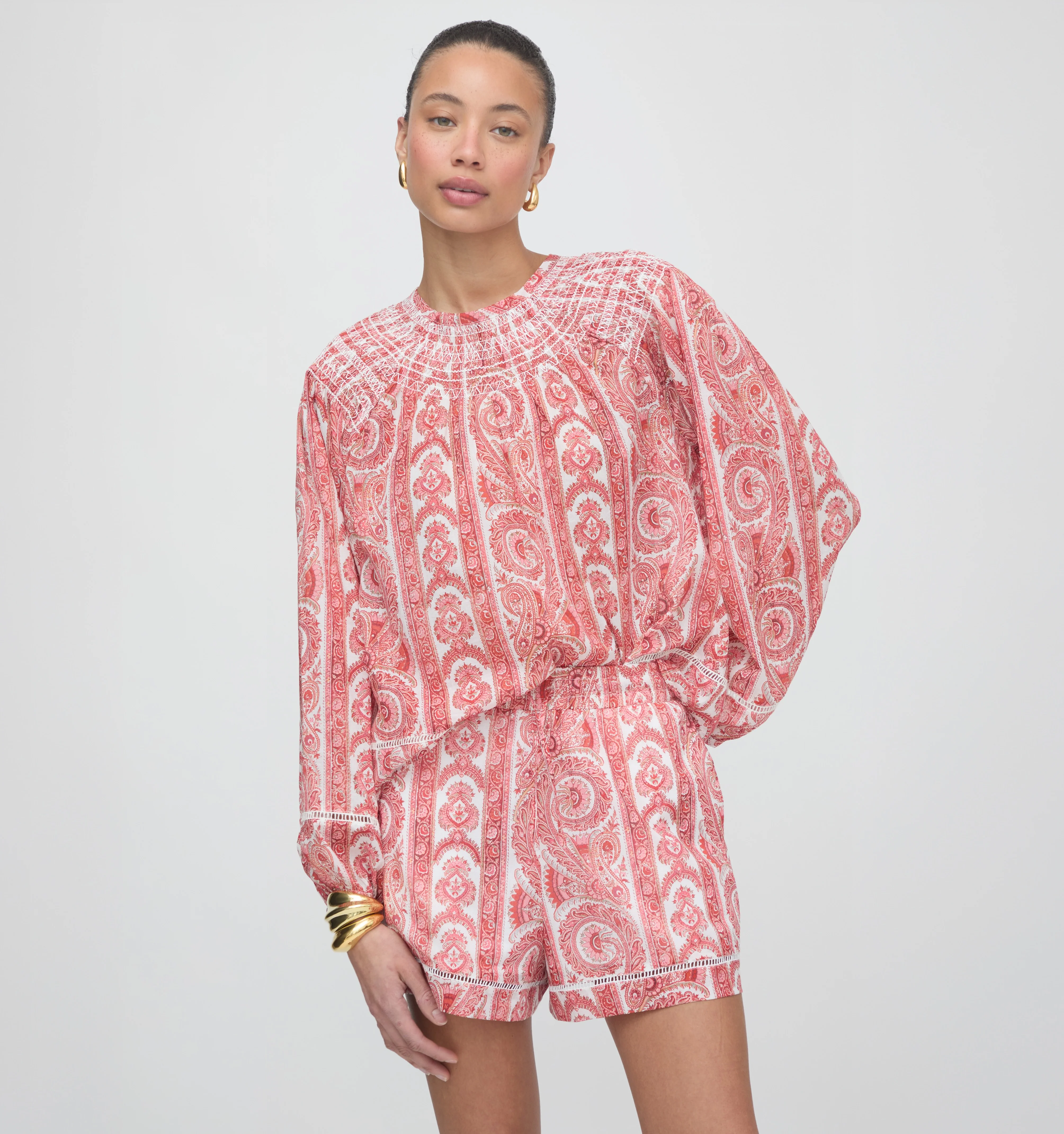 The Skye Top - Coral Corsica Paisley - Image 4
