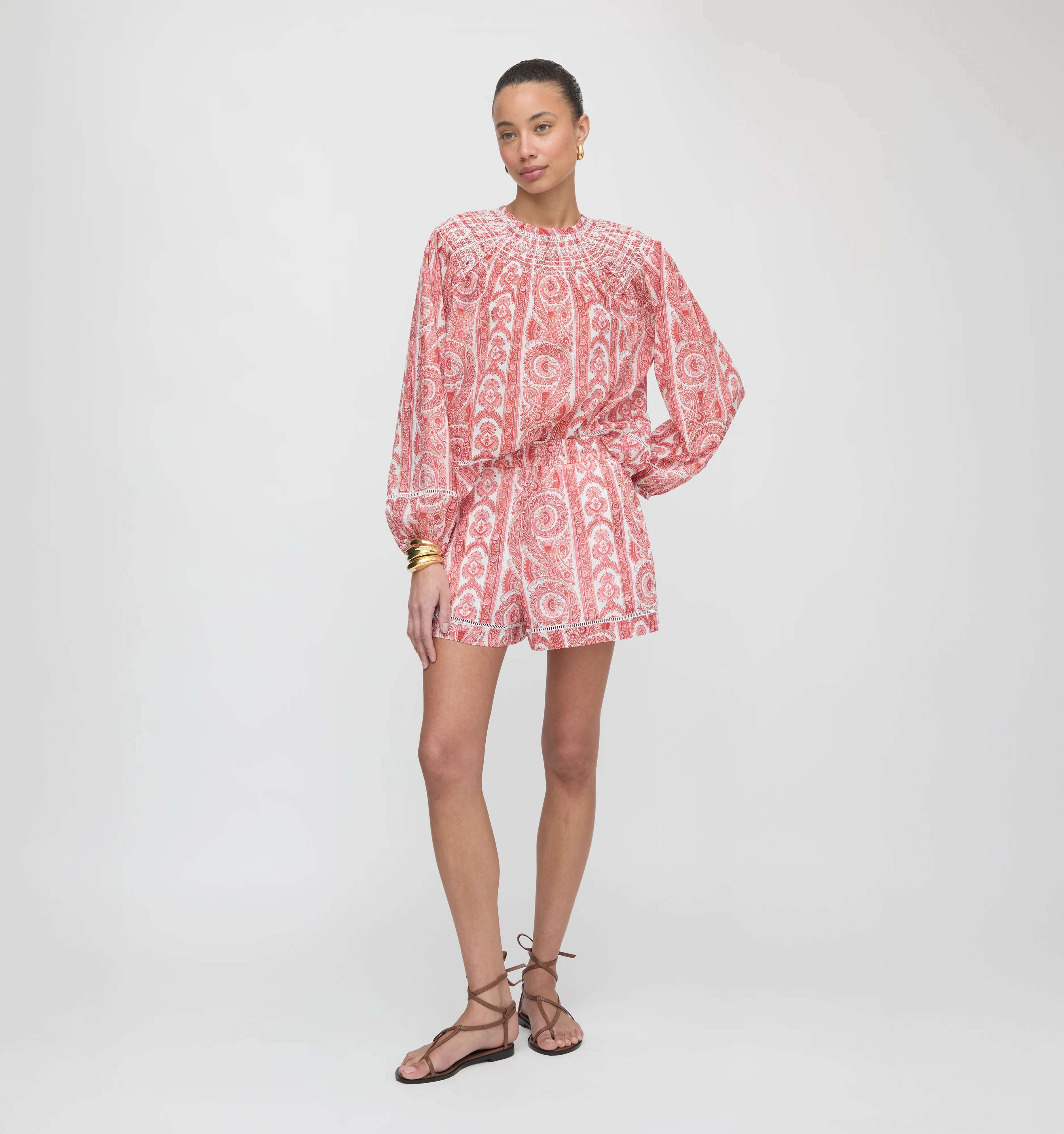The Audrey Short - Coral Corsica Paisley - Image 2