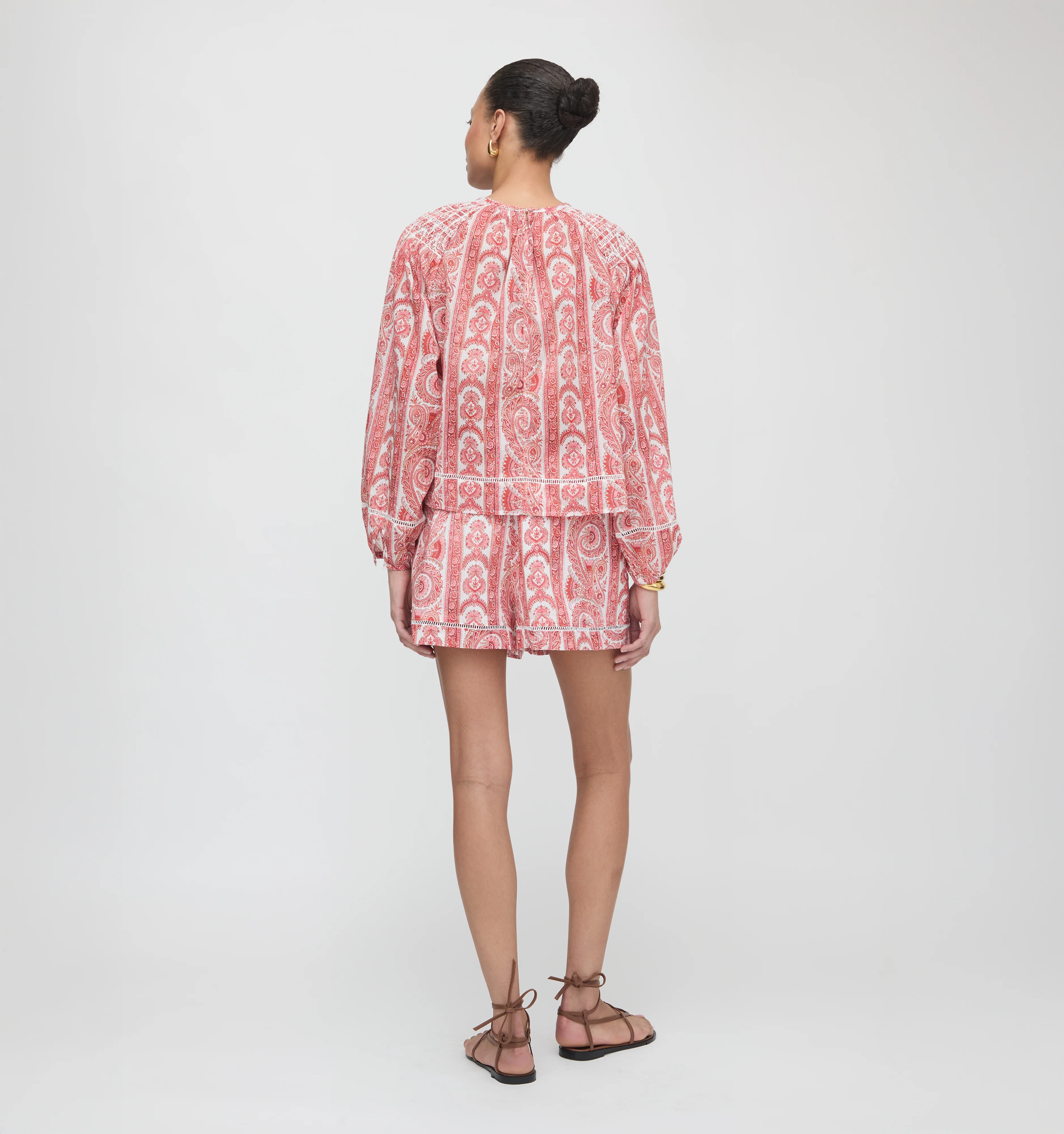 The Audrey Short - Coral Corsica Paisley - Image 3