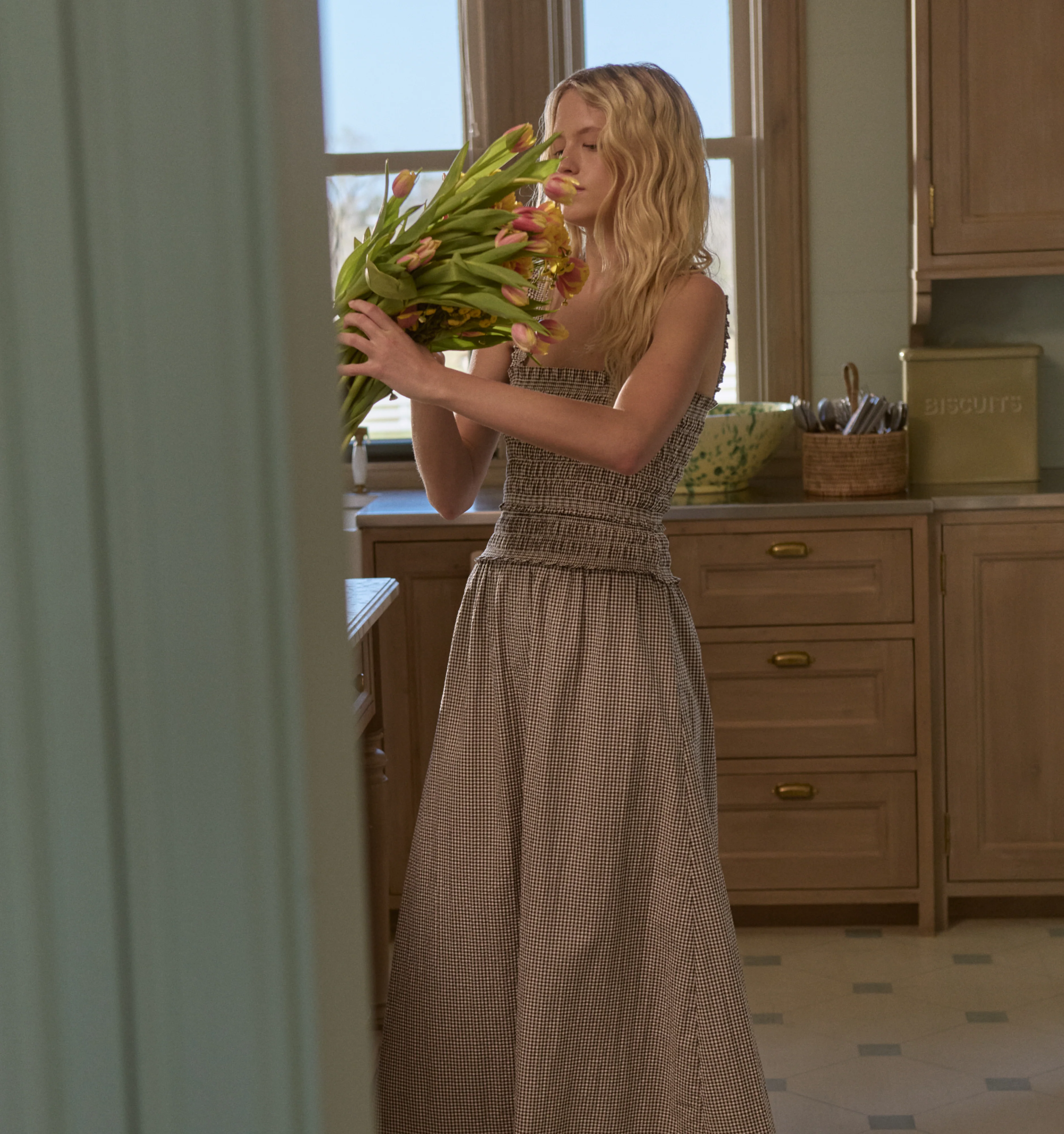 The Azalea Maxi Nap Dress - Chocolate Gingham - Image 2