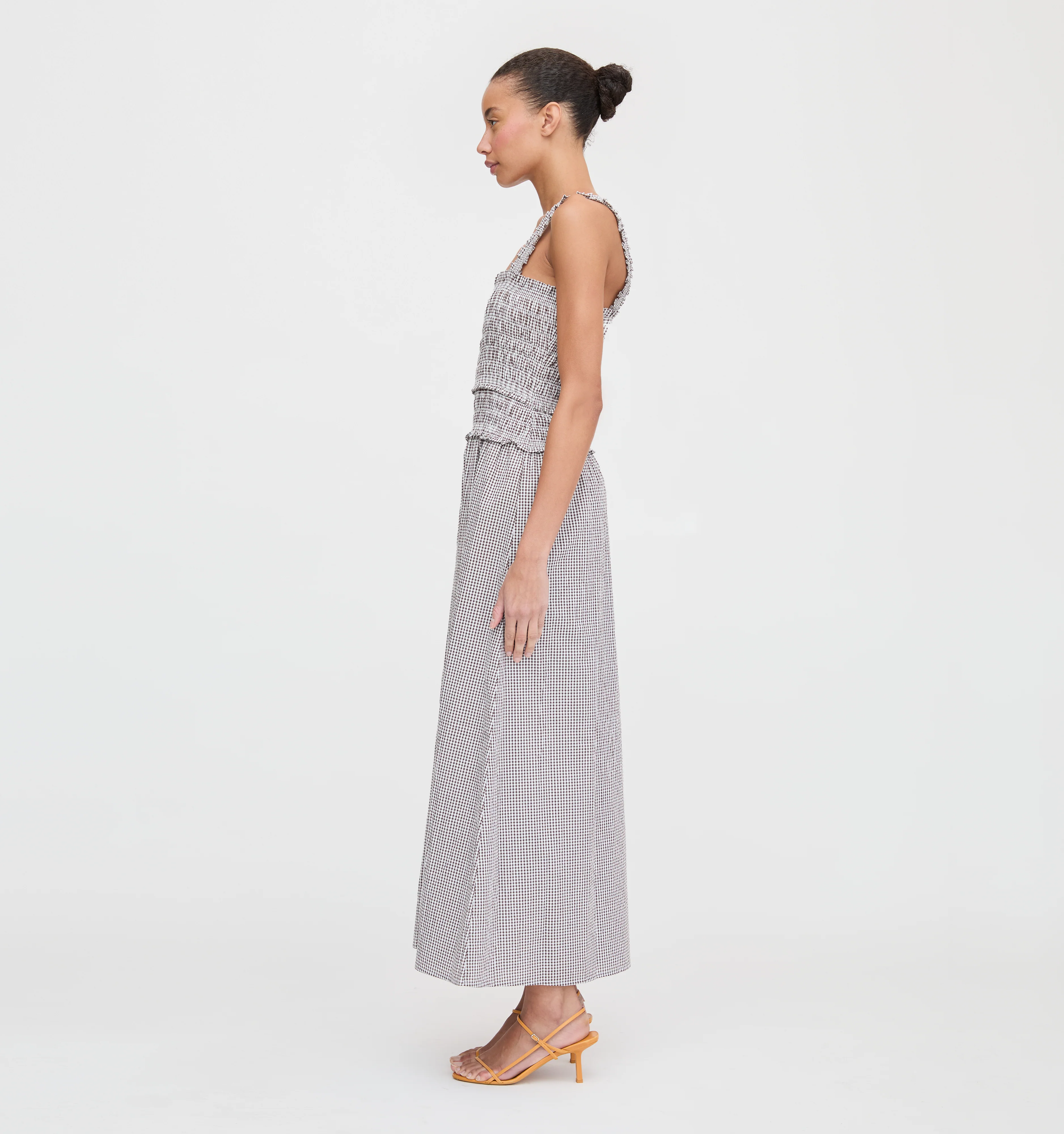 The Azalea Maxi Nap Dress - Chocolate Gingham - Image 3