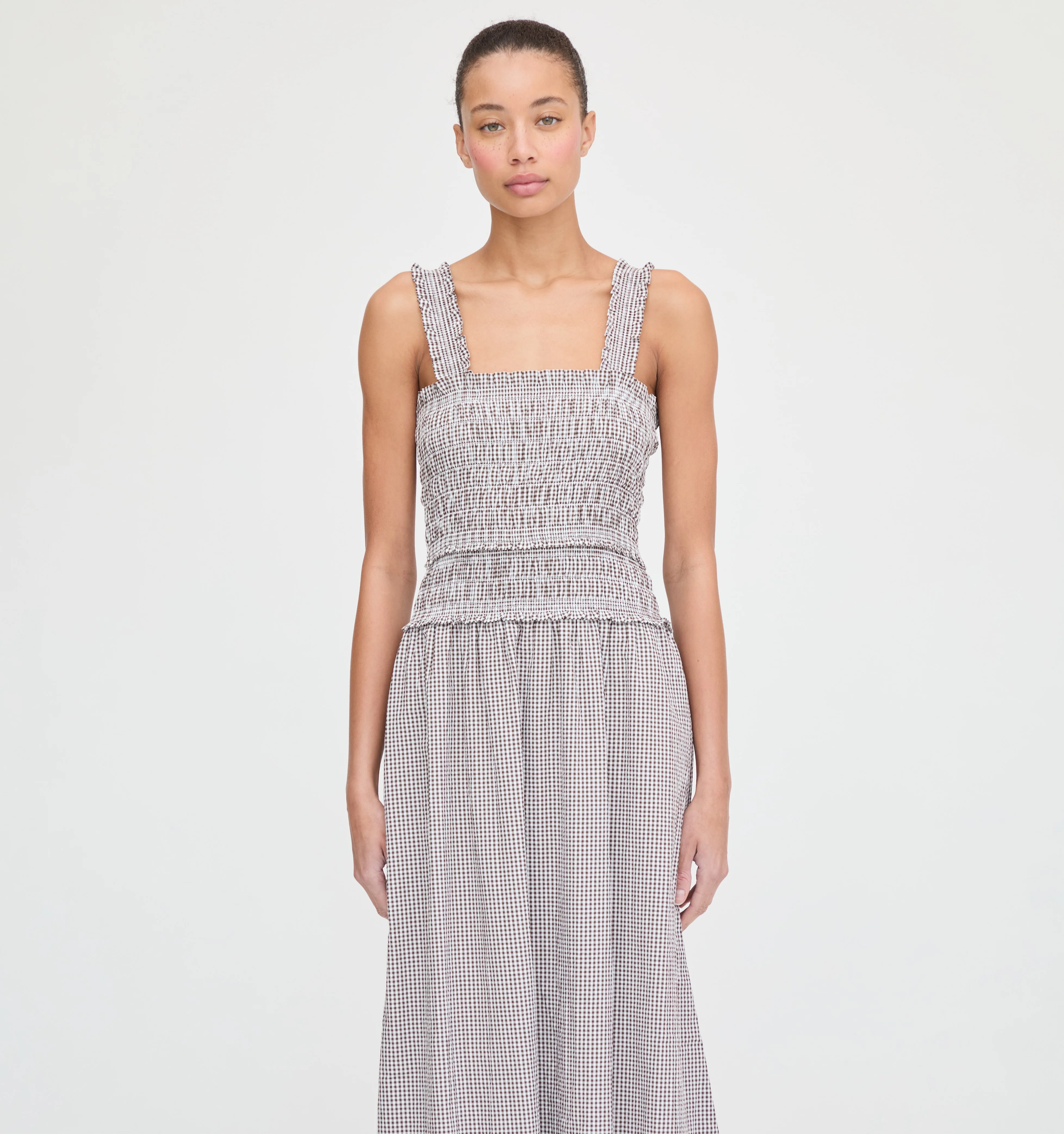 The Azalea Maxi Nap Dress - Chocolate Gingham - Image 5
