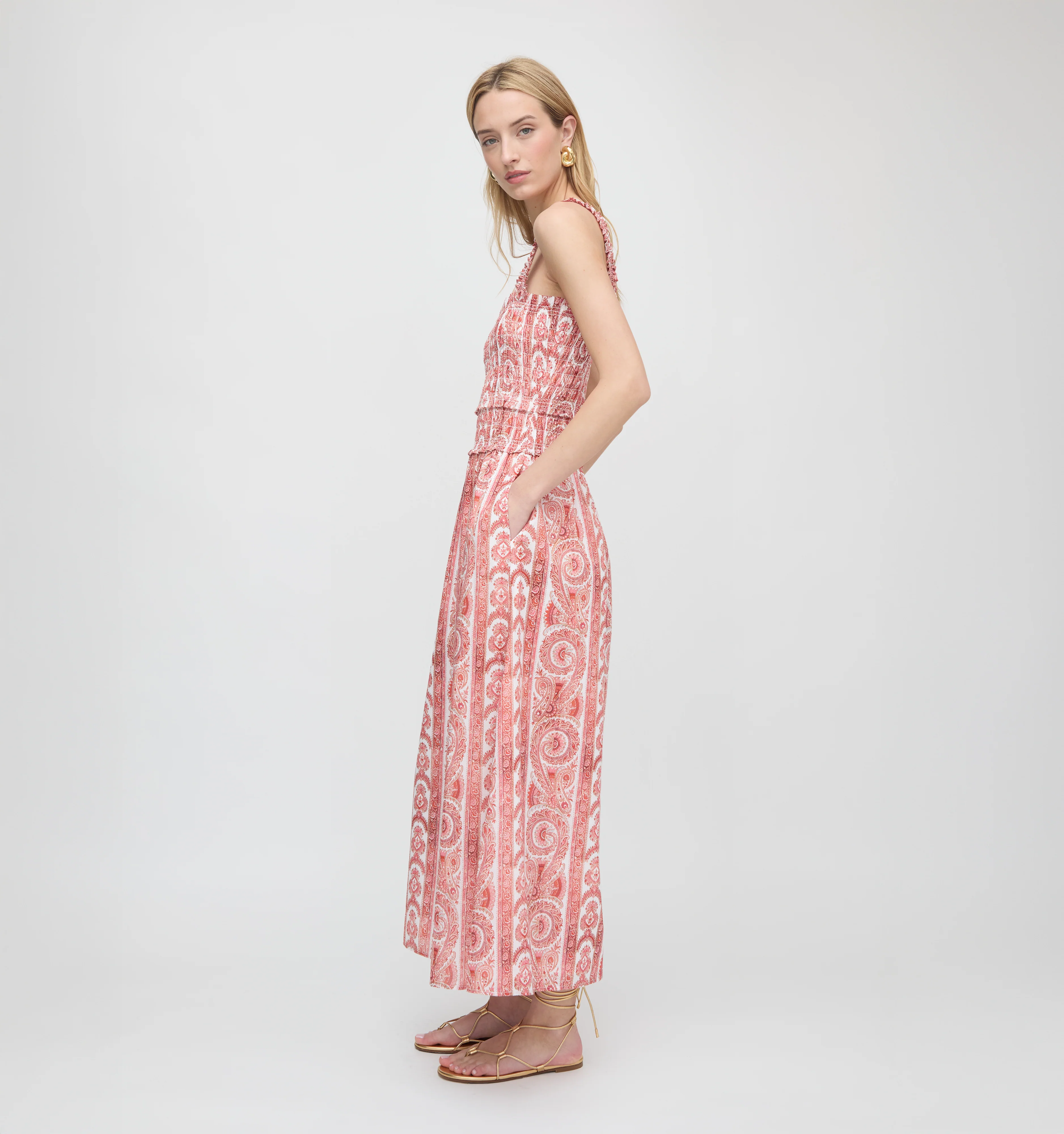The Azalea Maxi Nap Dress - Coral Corsica Paisley - Image 3