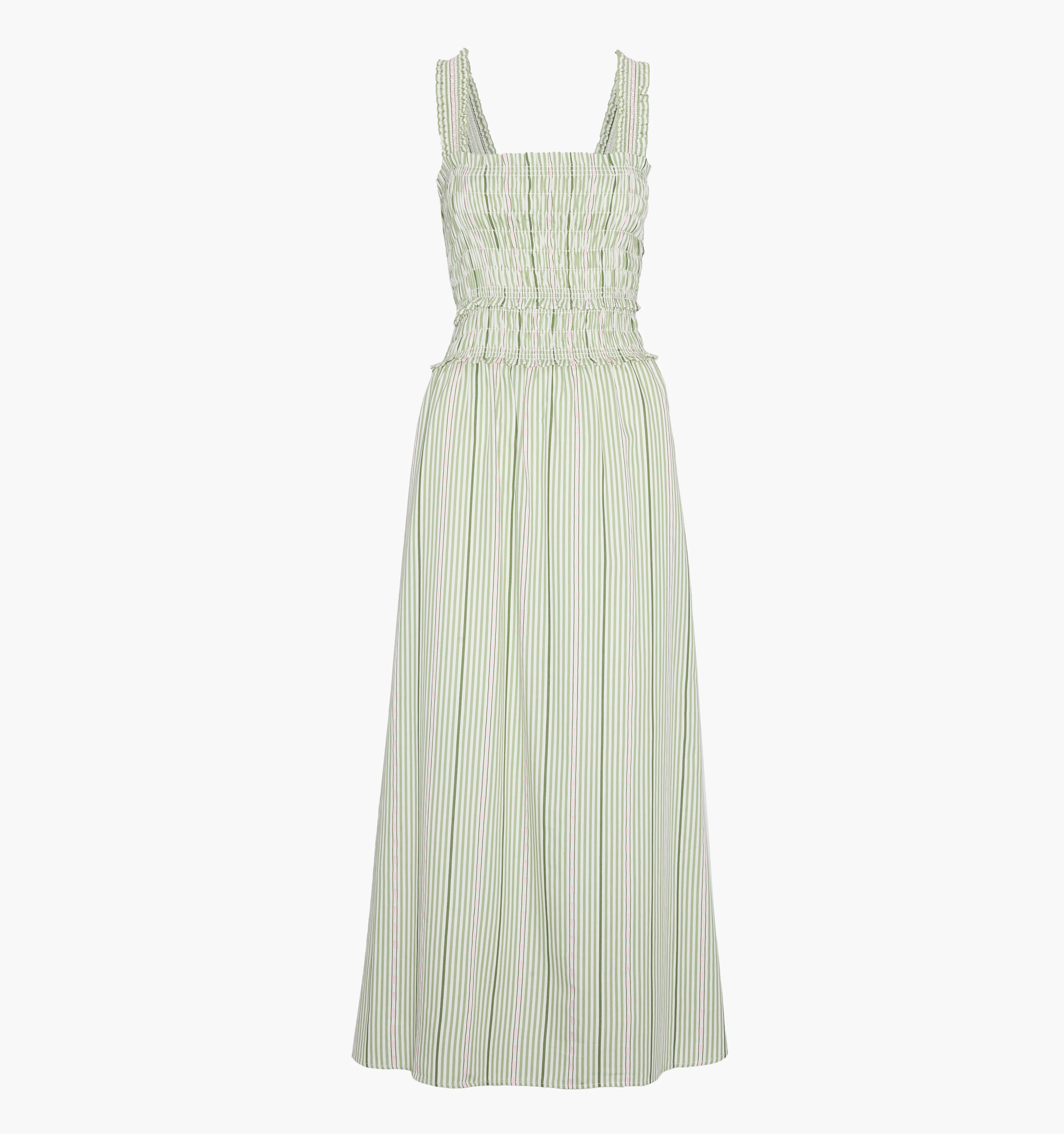The Azalea Maxi Nap Dress - Green Jacquard Stripe - Image 5