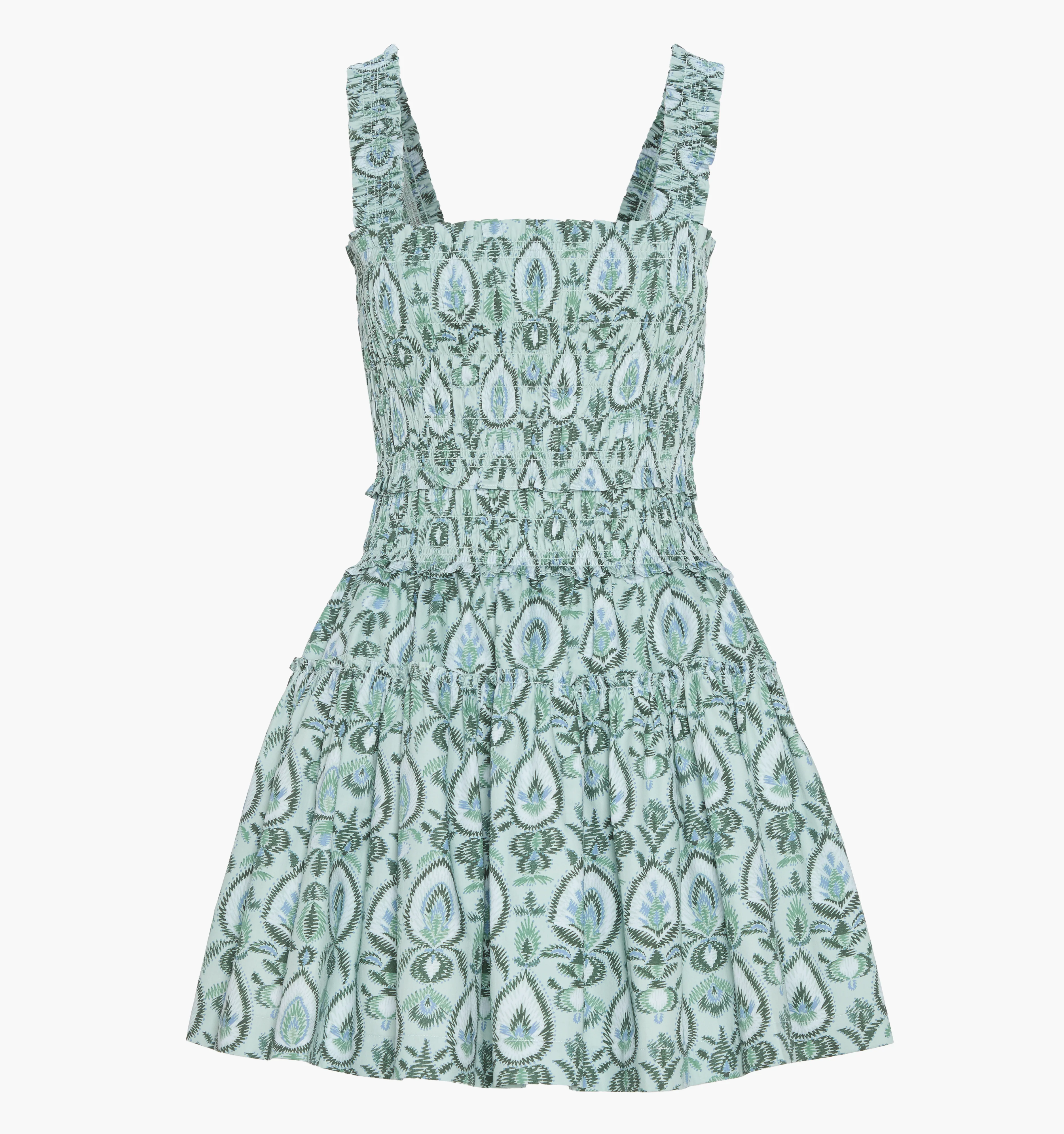 The Azalea Mini Nap Dress - Green Palm Ikat - Image 5