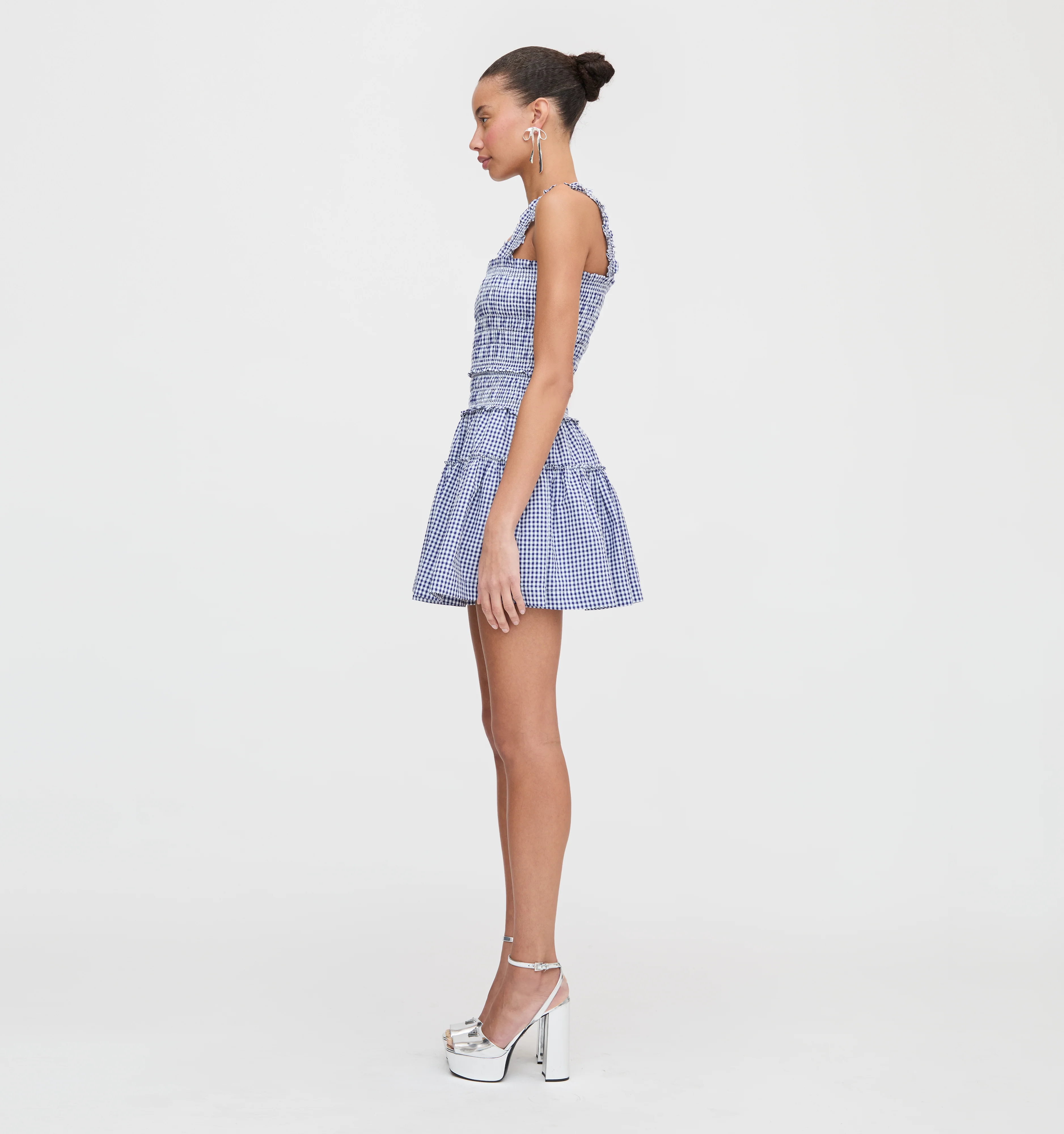 The Azalea Mini Nap Dress - Navy Gingham - Image 3
