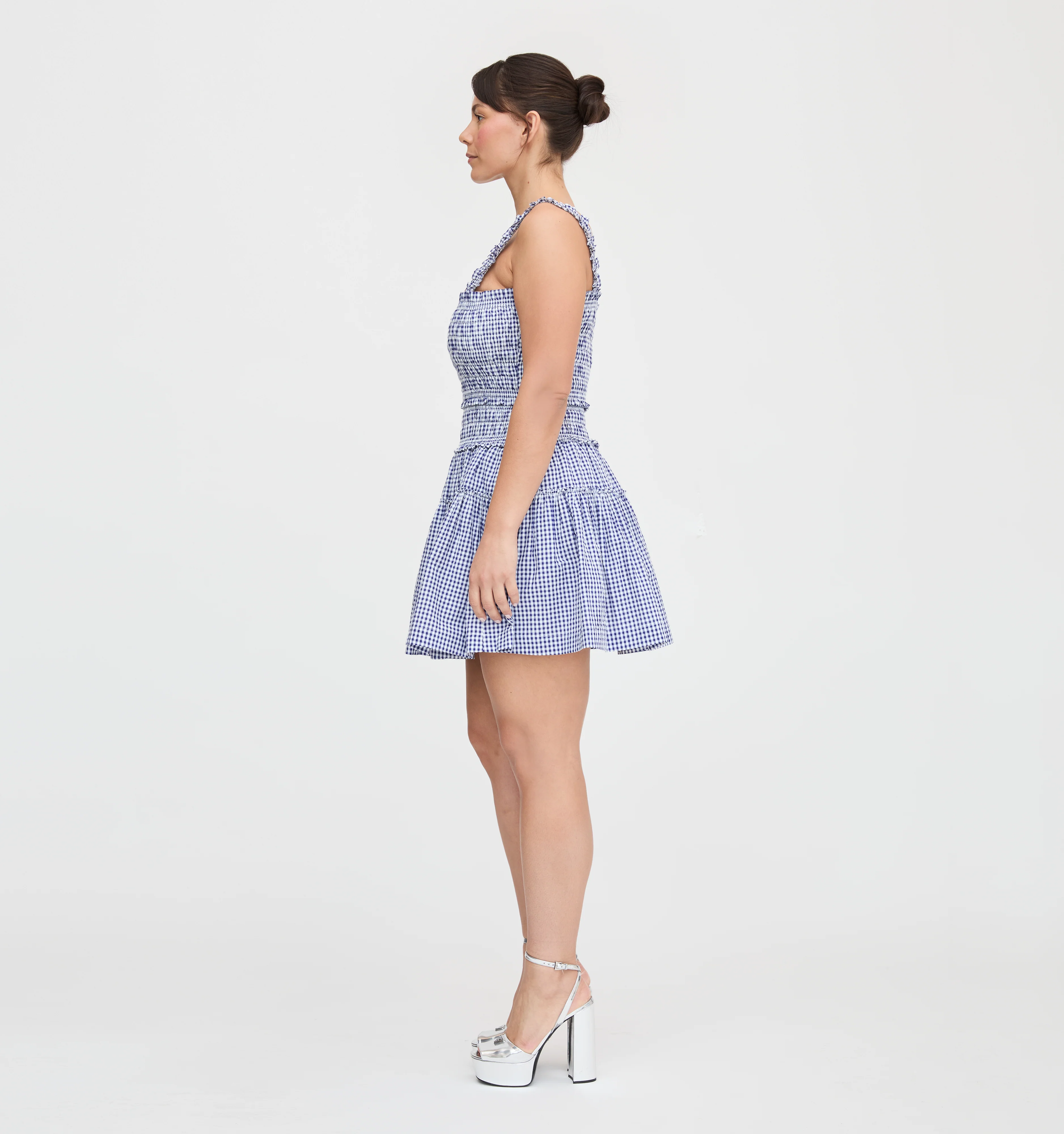 The Azalea Mini Nap Dress - Navy Gingham - Image 7