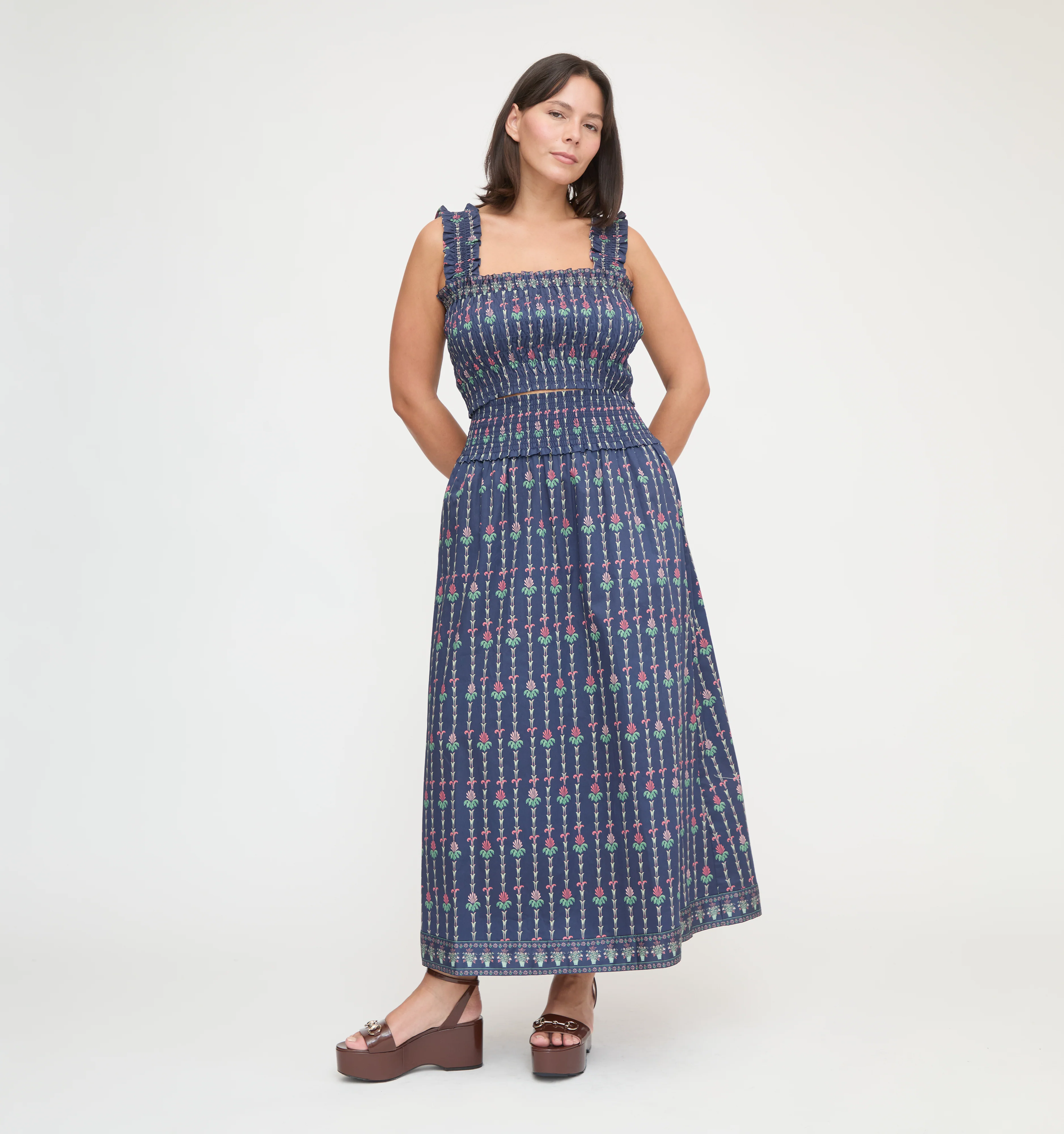 The Azalea Nap Top - Navy Trailing Fern - Image 10
