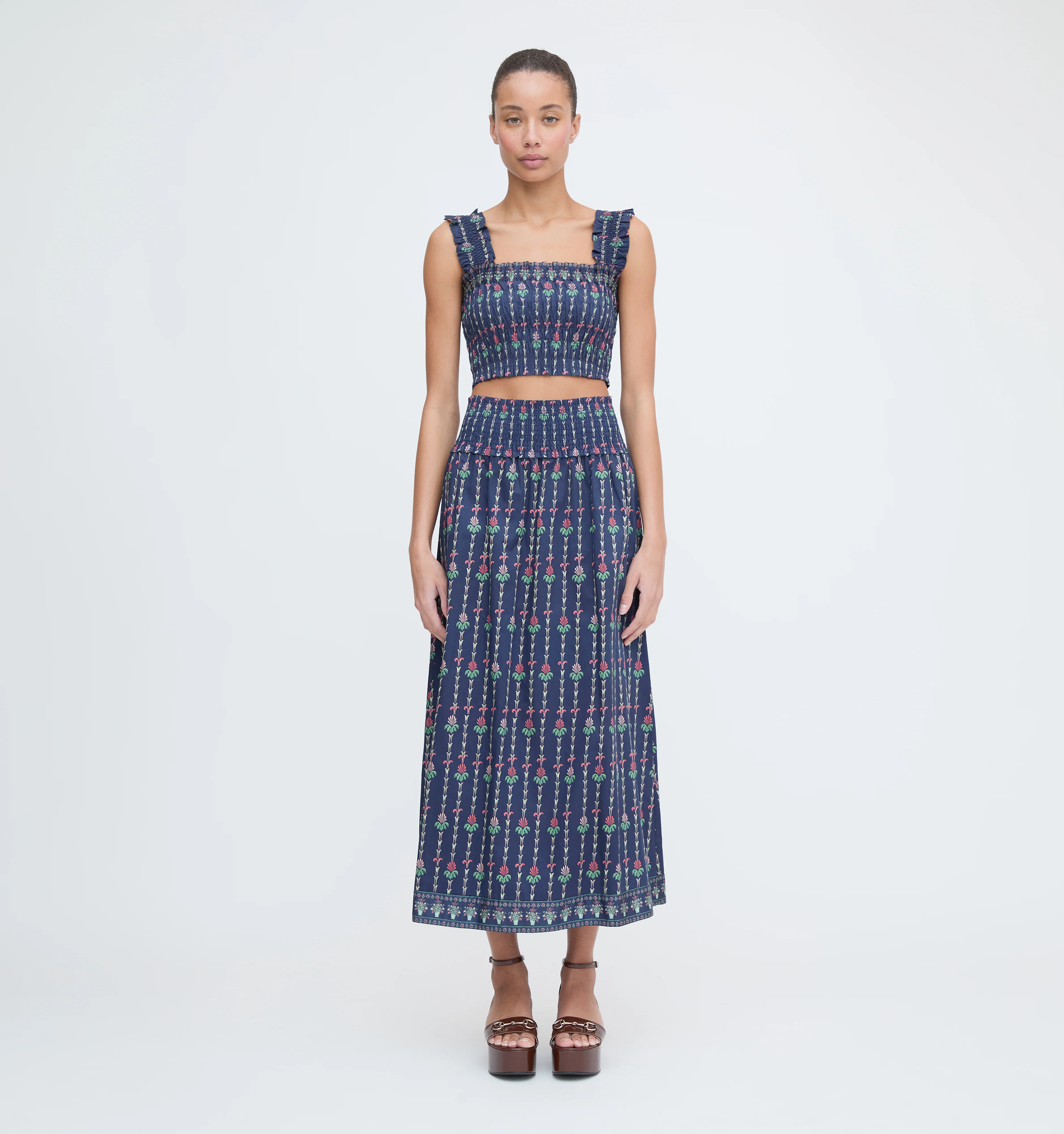 The Azalea Nap Top - Navy Trailing Fern - Image 5