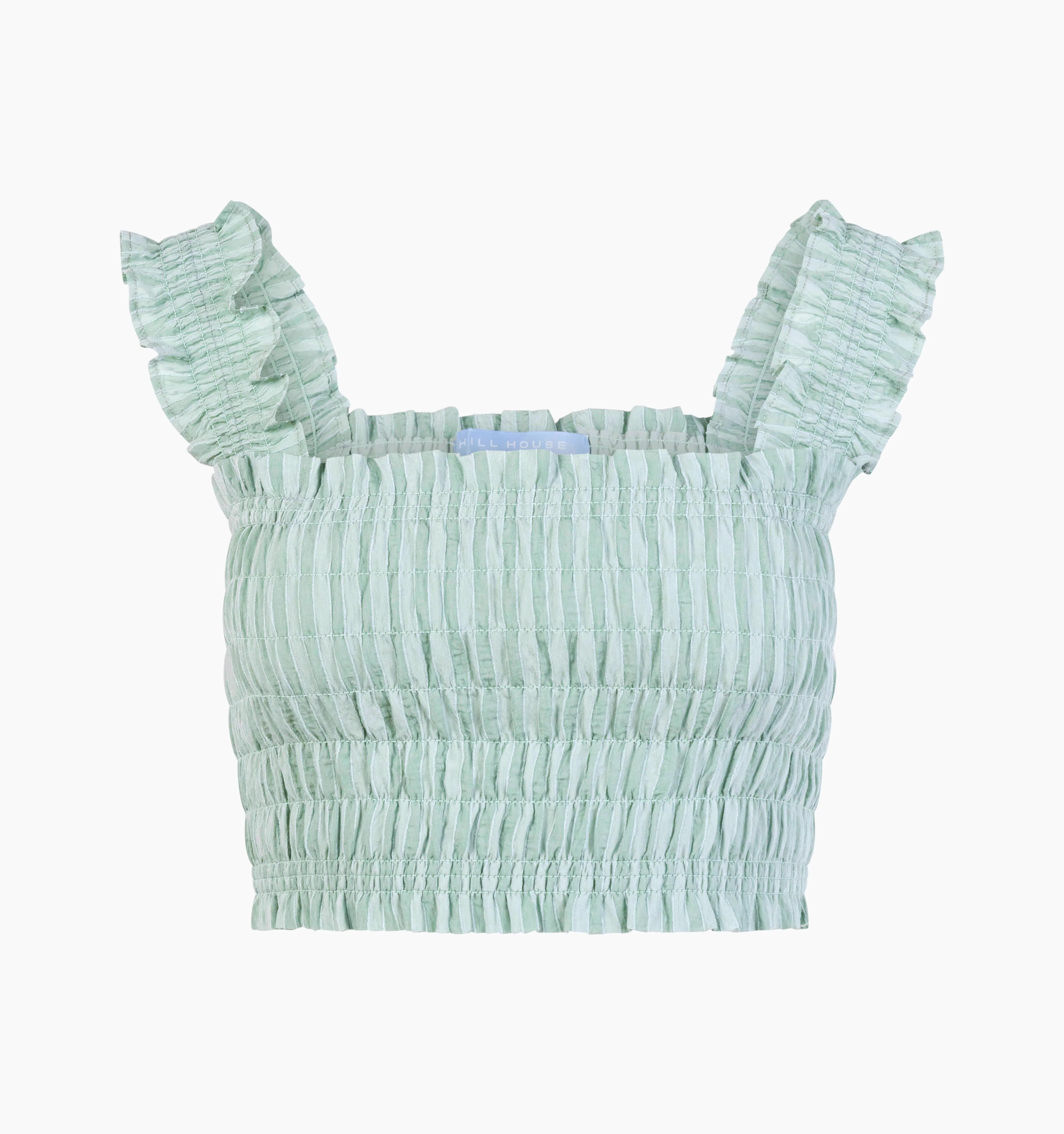 The Azalea Nap Top - Sage Green Tonal Seersucker - Image 6