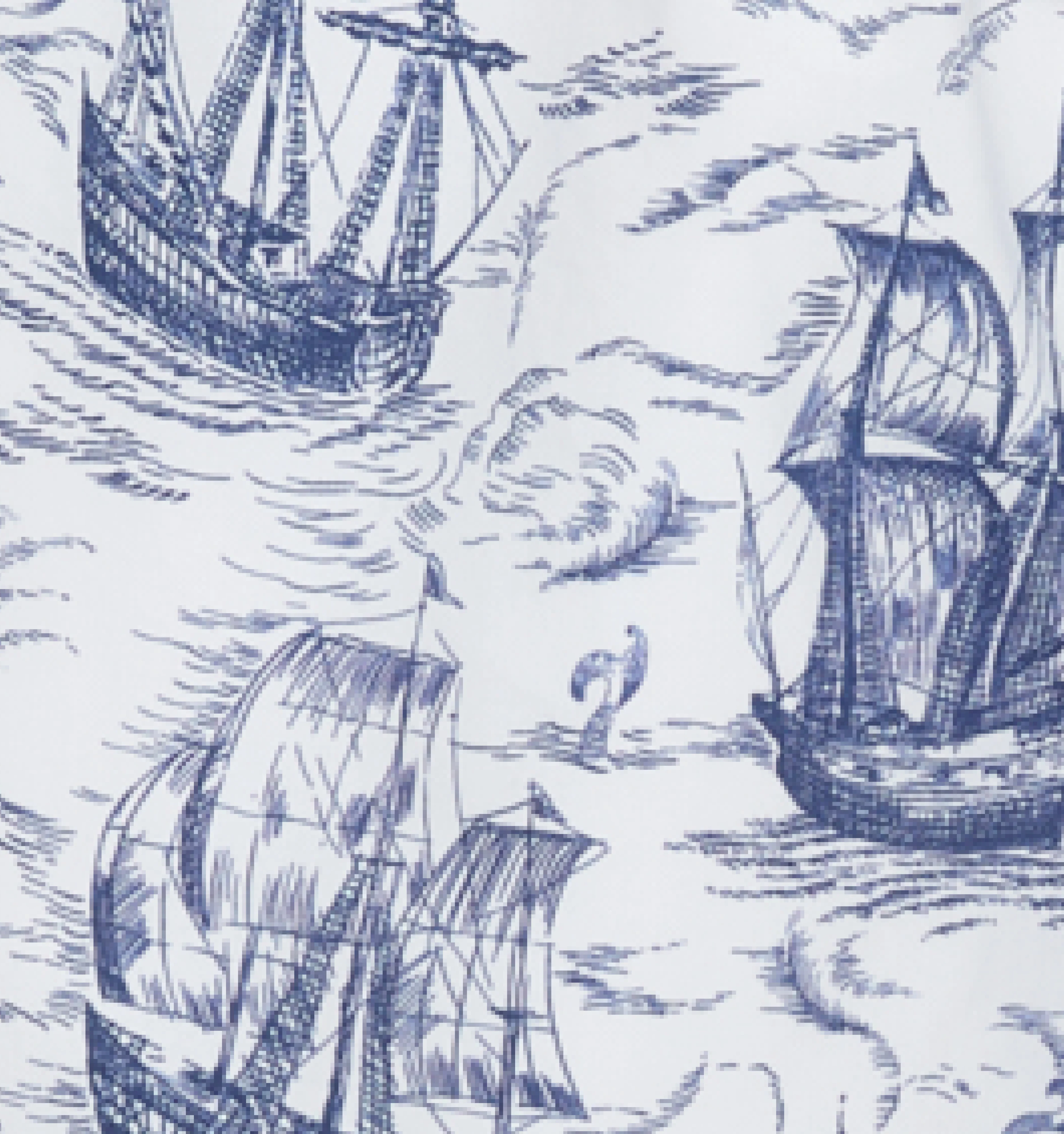 The Baby Ellie Nap Dress - Navy Mariner's Toile - Image 6