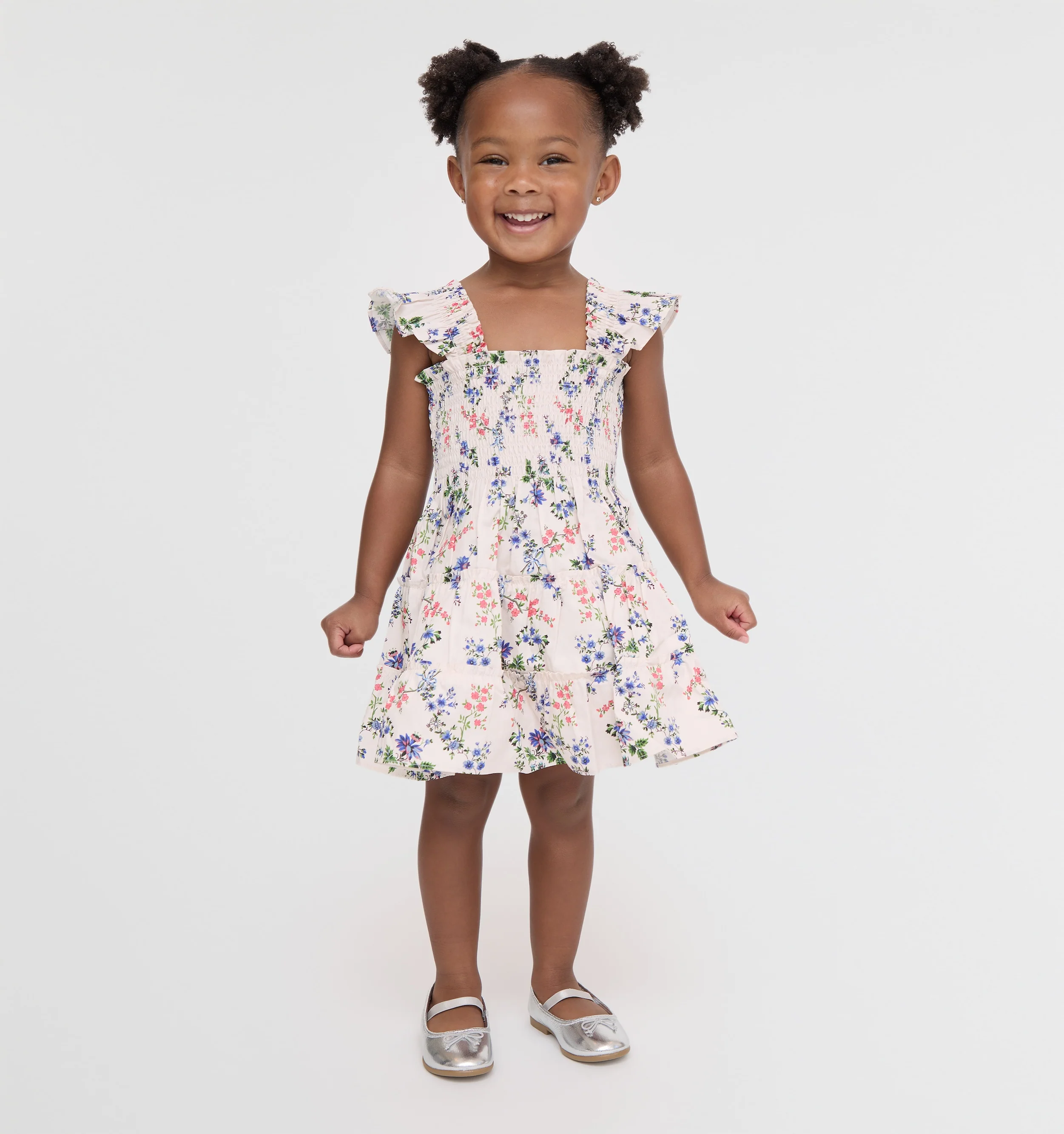 The Baby Ellie Nap Dress - Pink Scallop Bow Chintz - Image 3