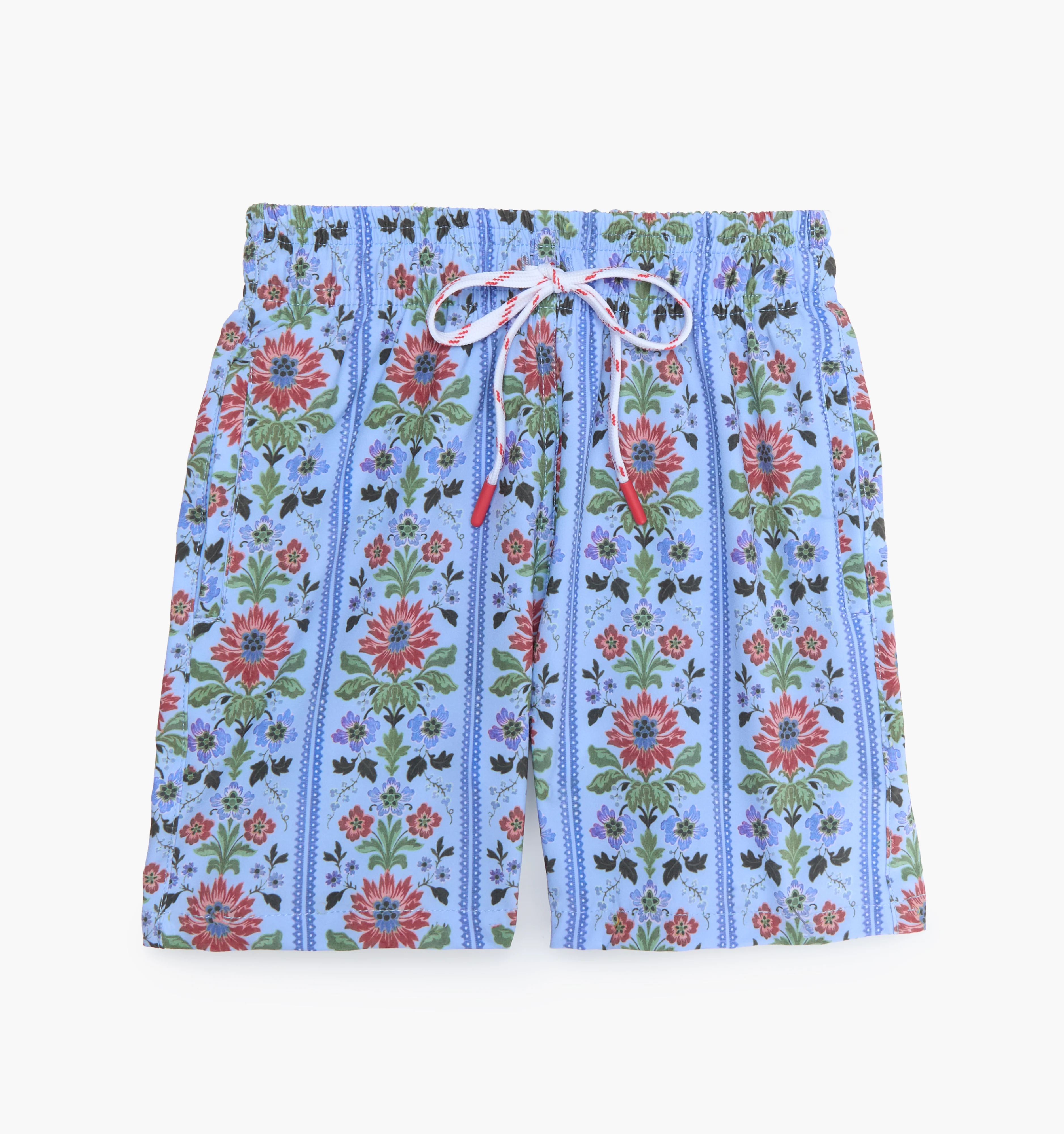 The Baby Julien Swim Trunk - Blue Floral Block Stripe - Image 2
