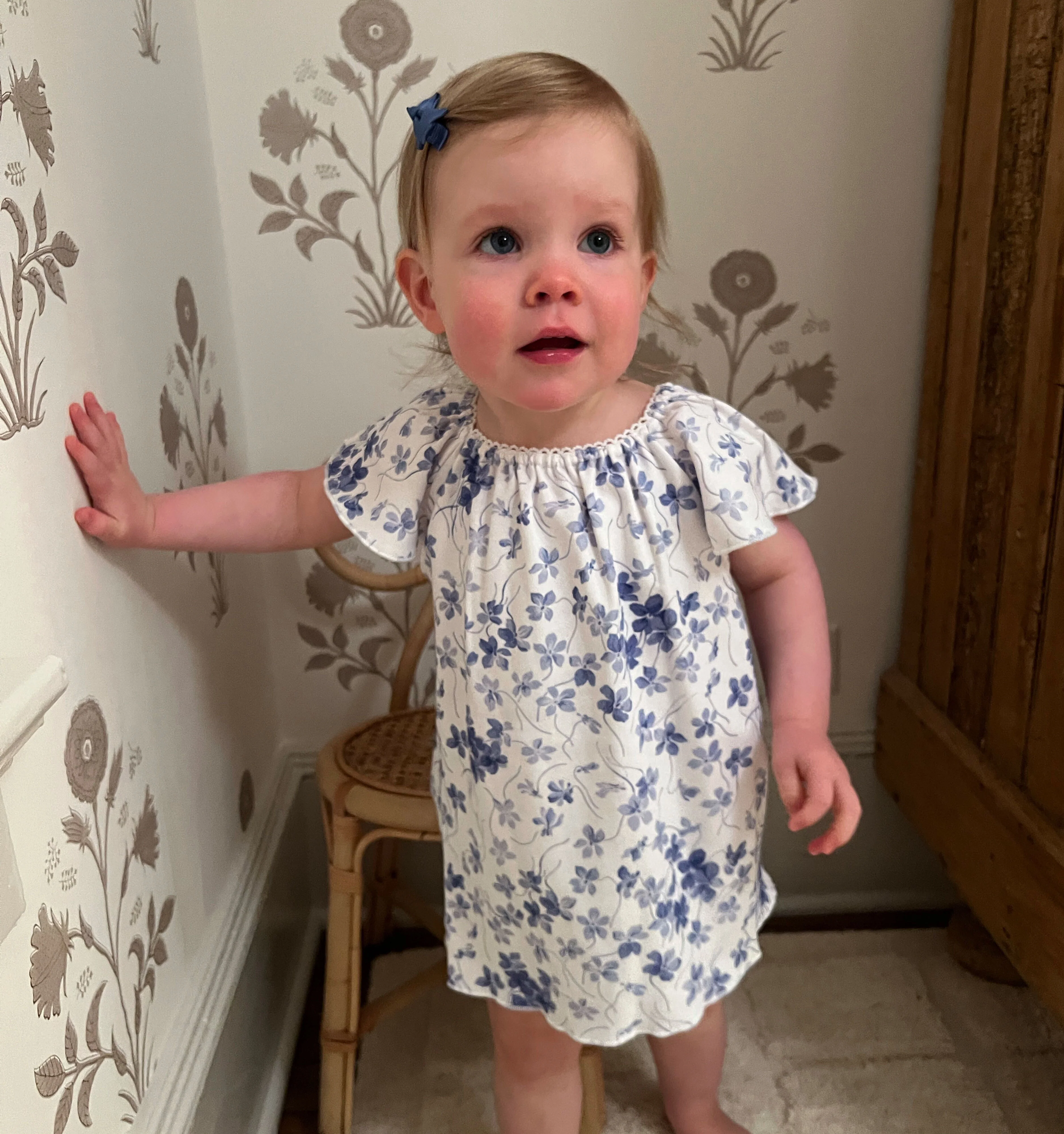 The Baby Keira Dress - Blue Sweet Peas