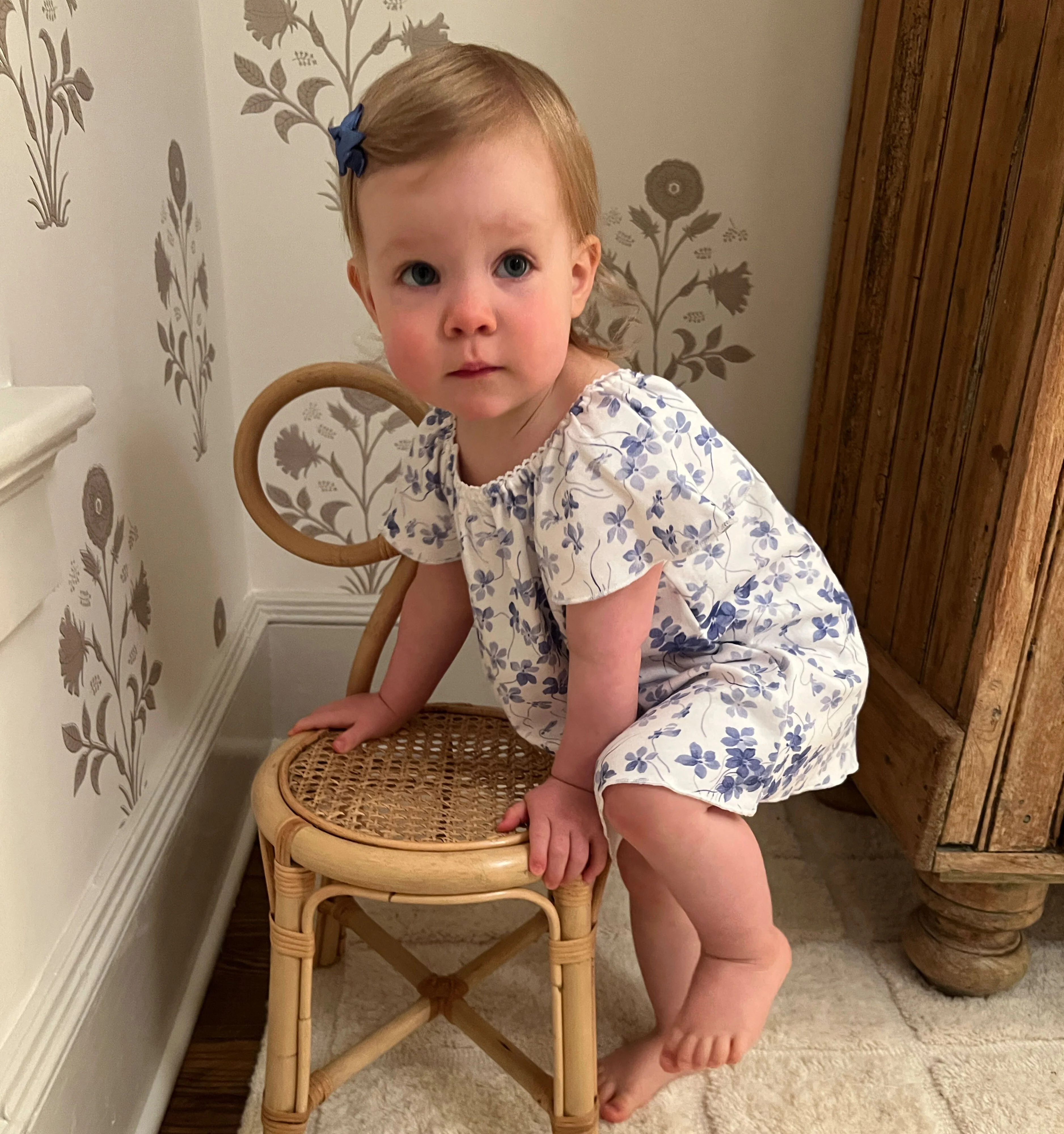 The Baby Keira Dress - Blue Sweet Peas - Image 2