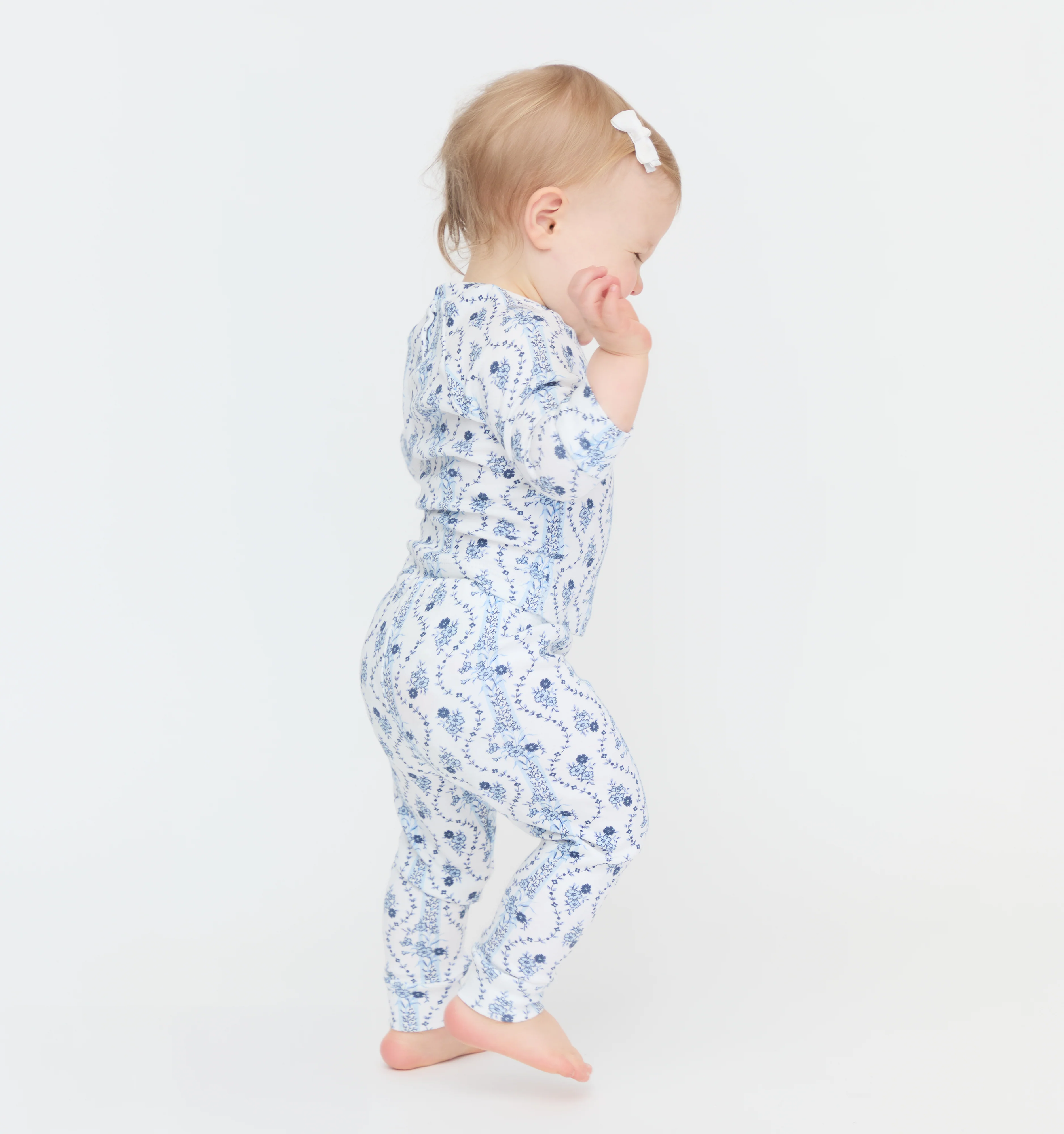 The Baby PJ Set - Blue Vine Stripe - Image 3