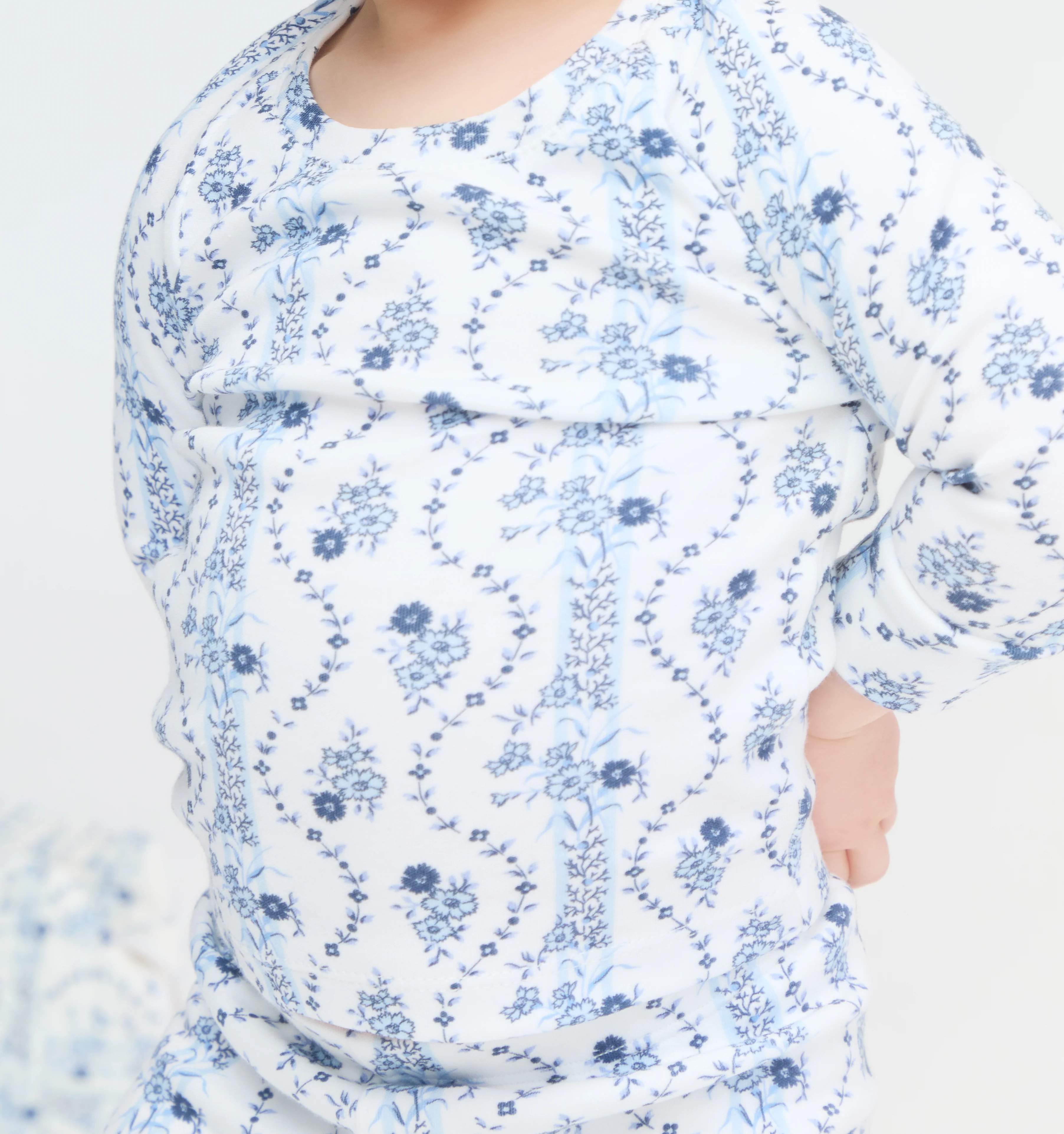 The Baby PJ Set - Blue Vine Stripe - Image 4