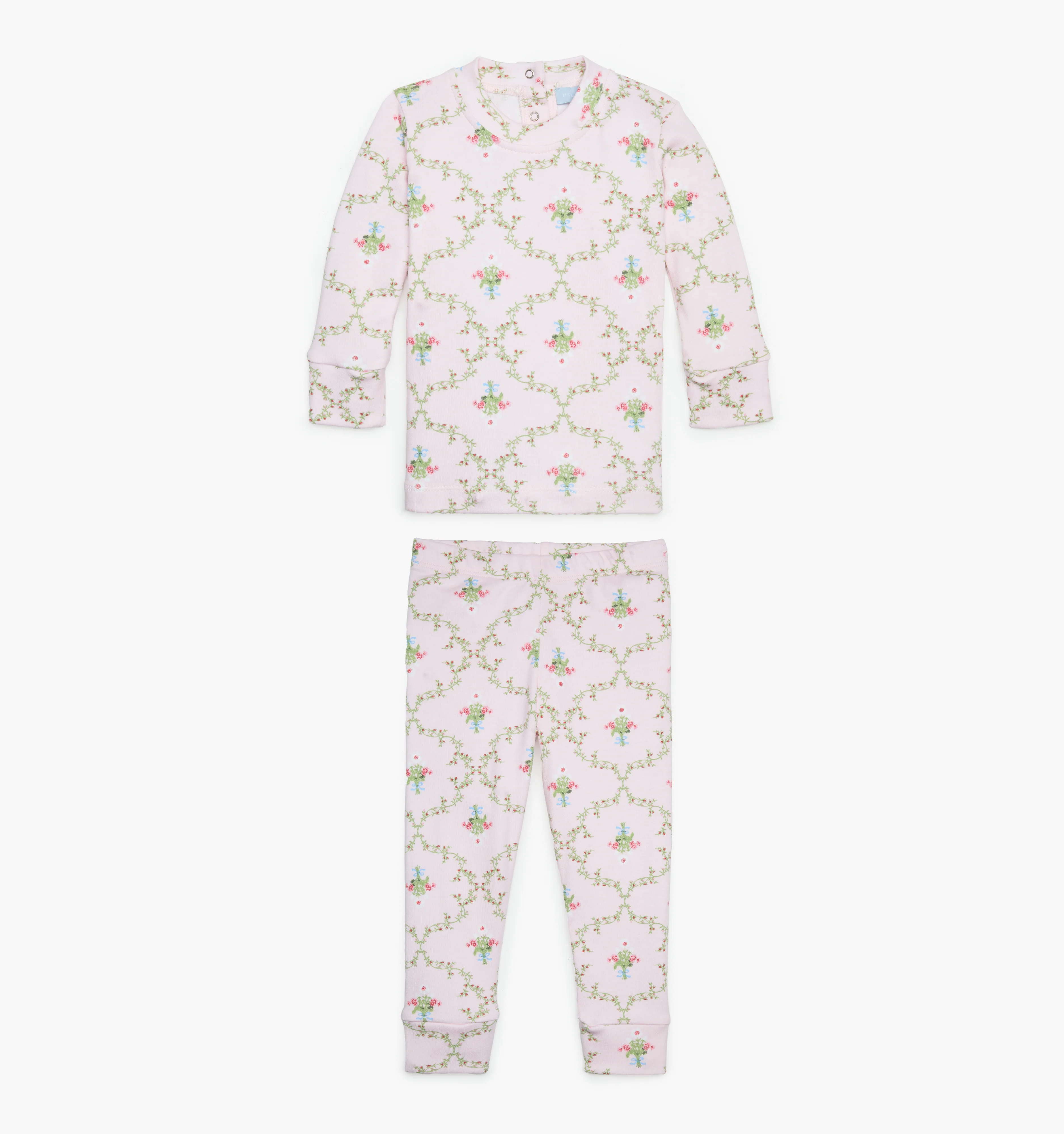 The Baby Sully PJ Set - Light Pink Trellis