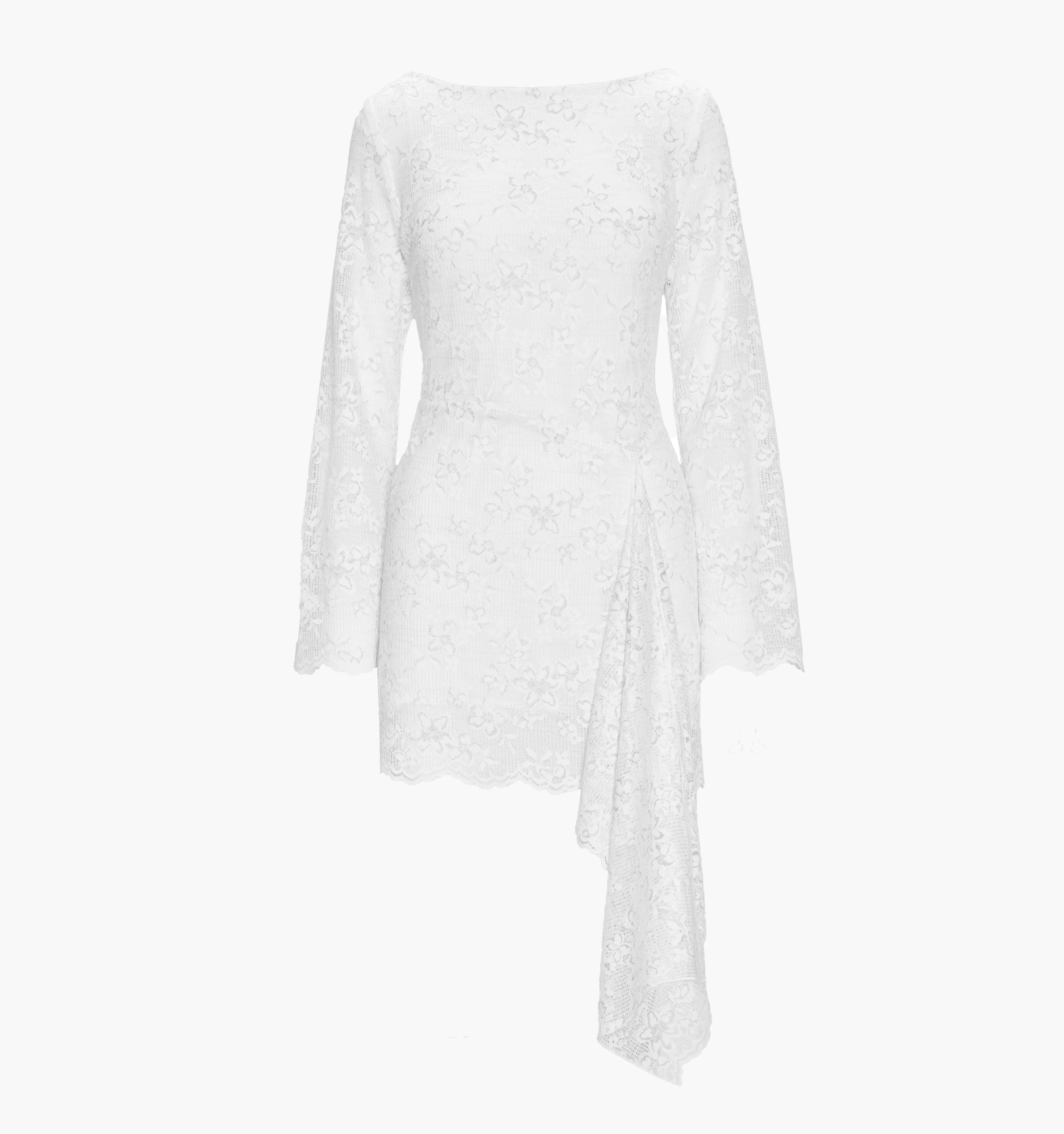 The Becca Dress - White Metallic Lace - Image 8