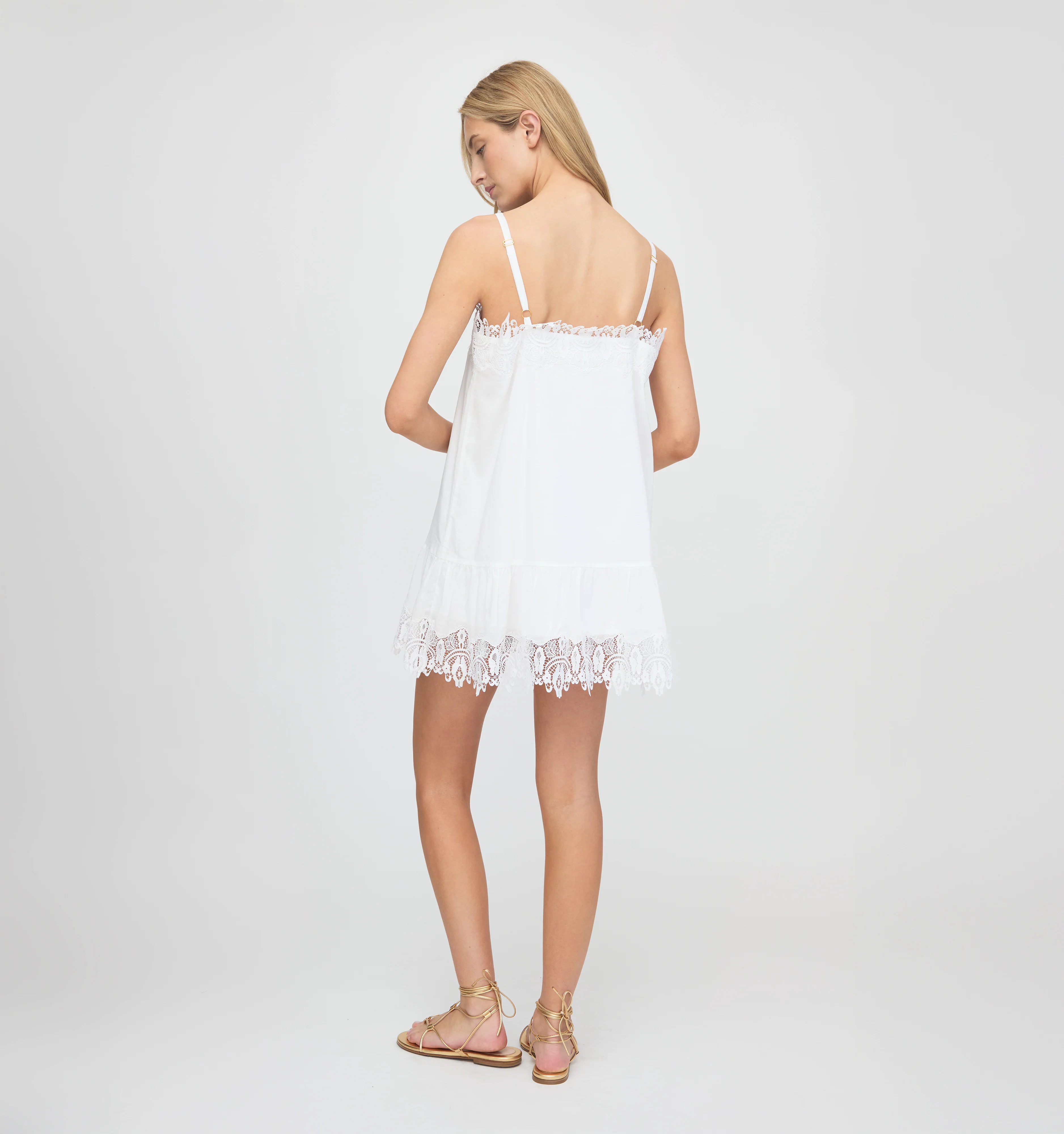 The Bexley Dress - White Voile with Lace Trim - Image 5