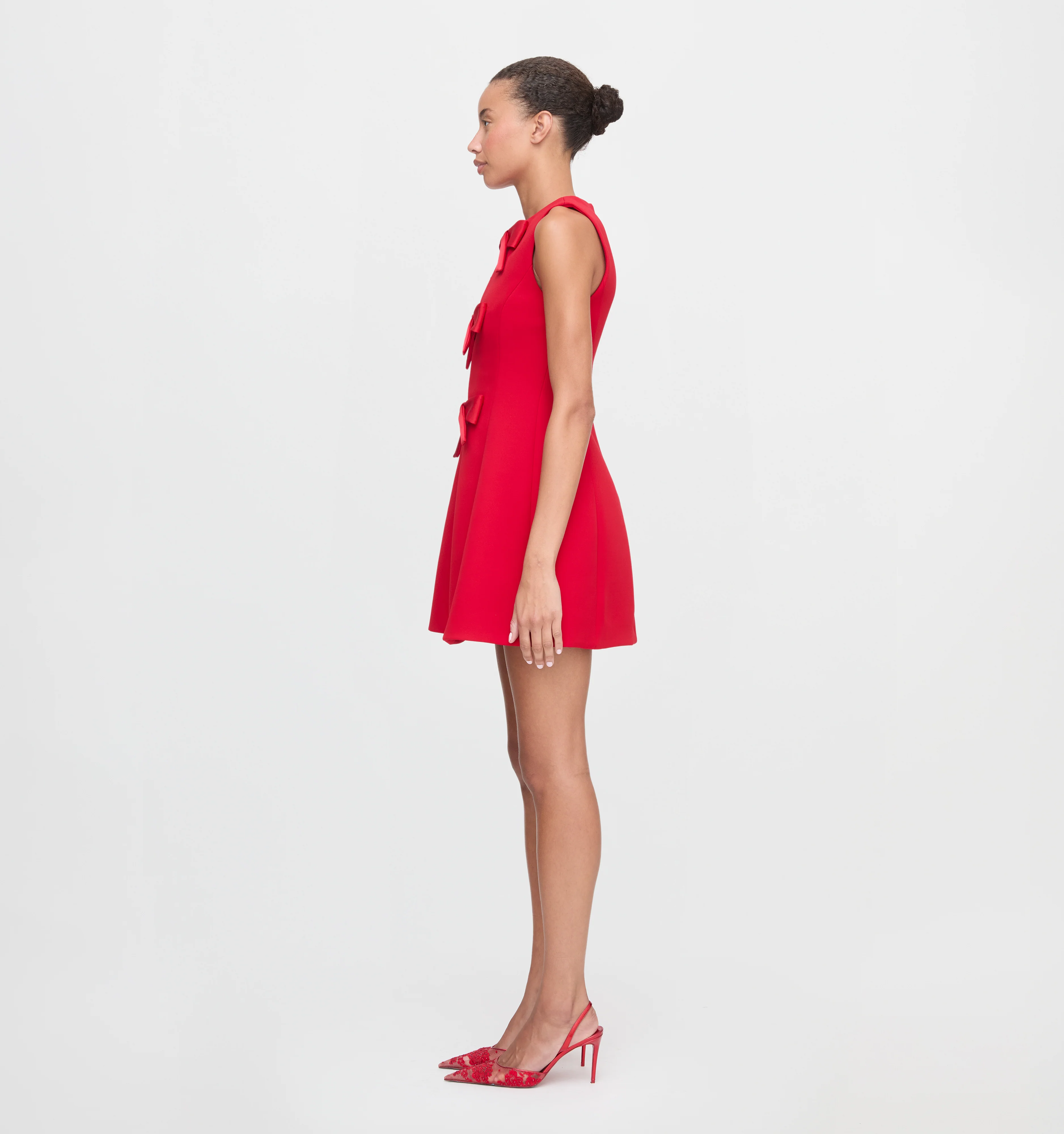 The Blythe Bow Dress - Red with Red Bows - Image 3