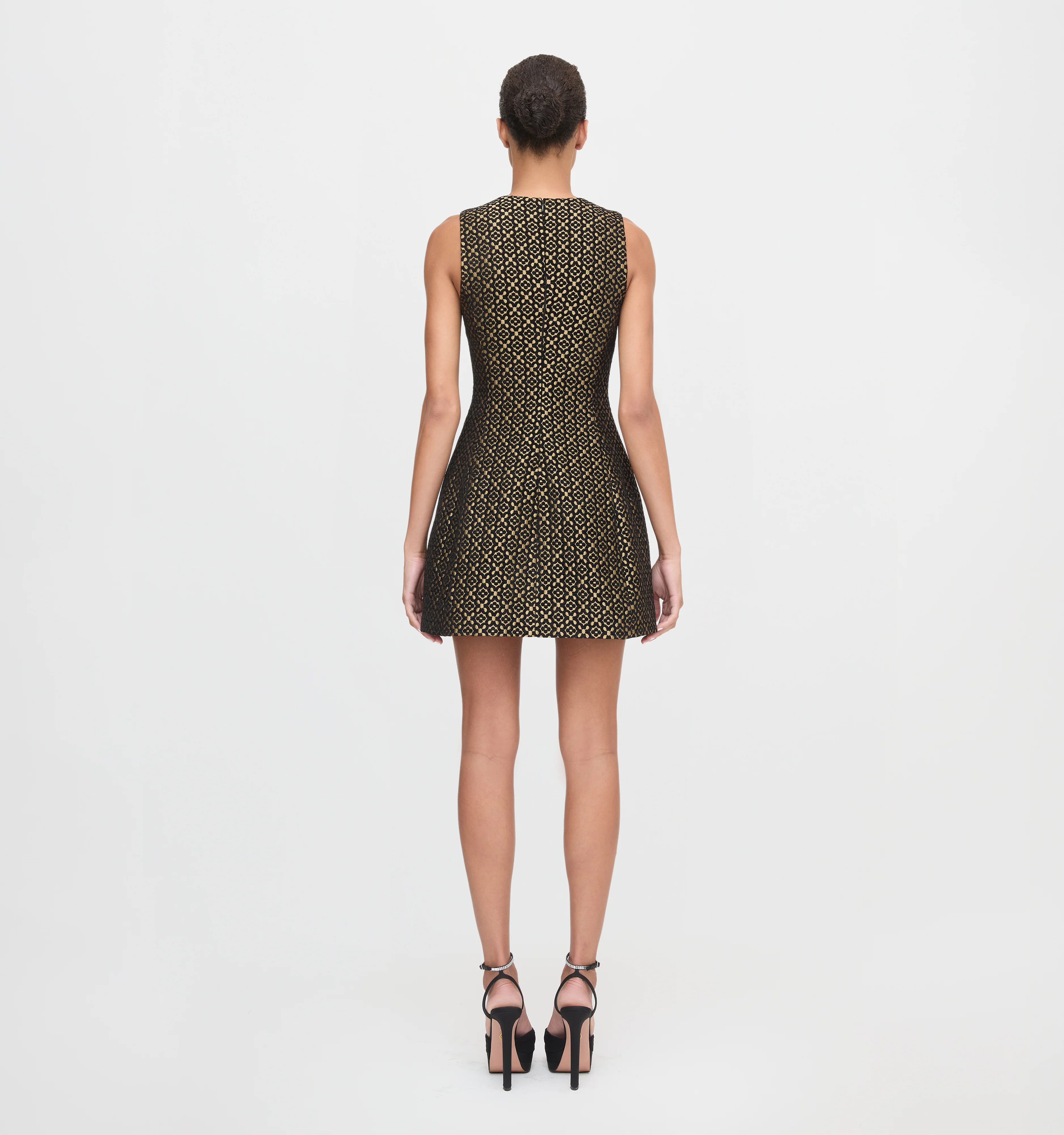 The Blythe Bow Dress - Metallic Brocade - Image 5