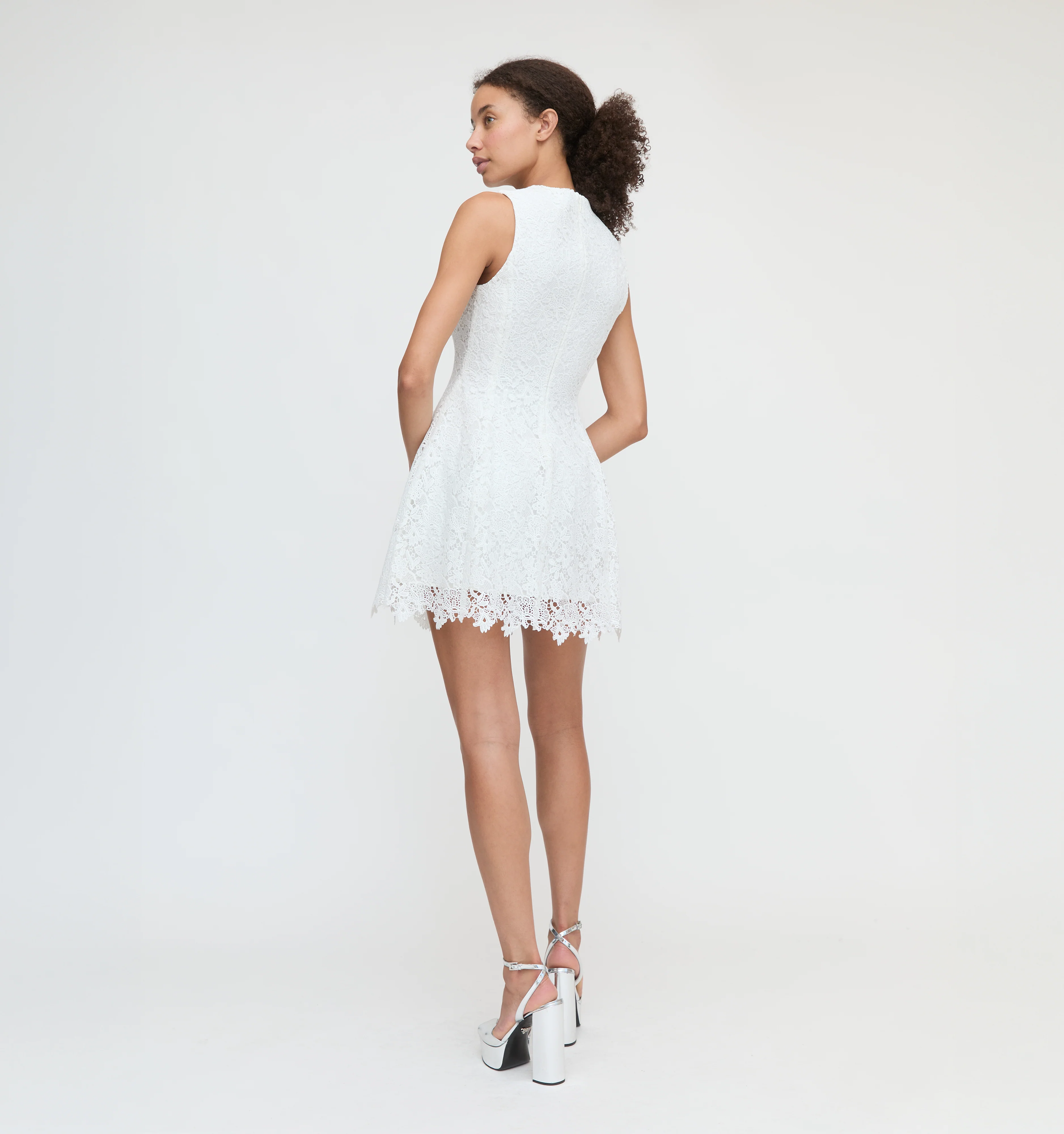 The Blythe Bow Dress - White Lace - Image 3