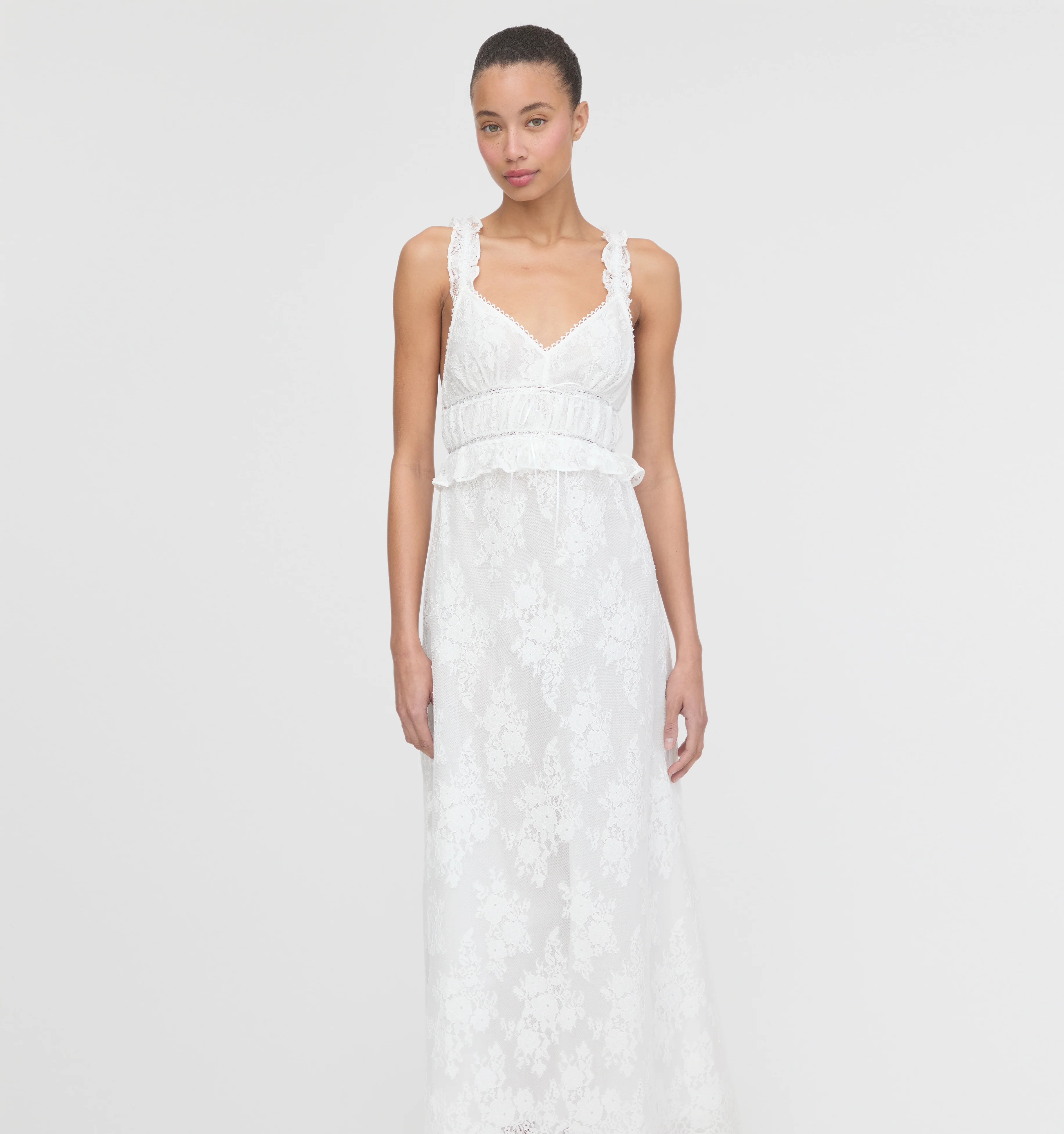 The Bonnie Nightgown - White Magnolia Lace