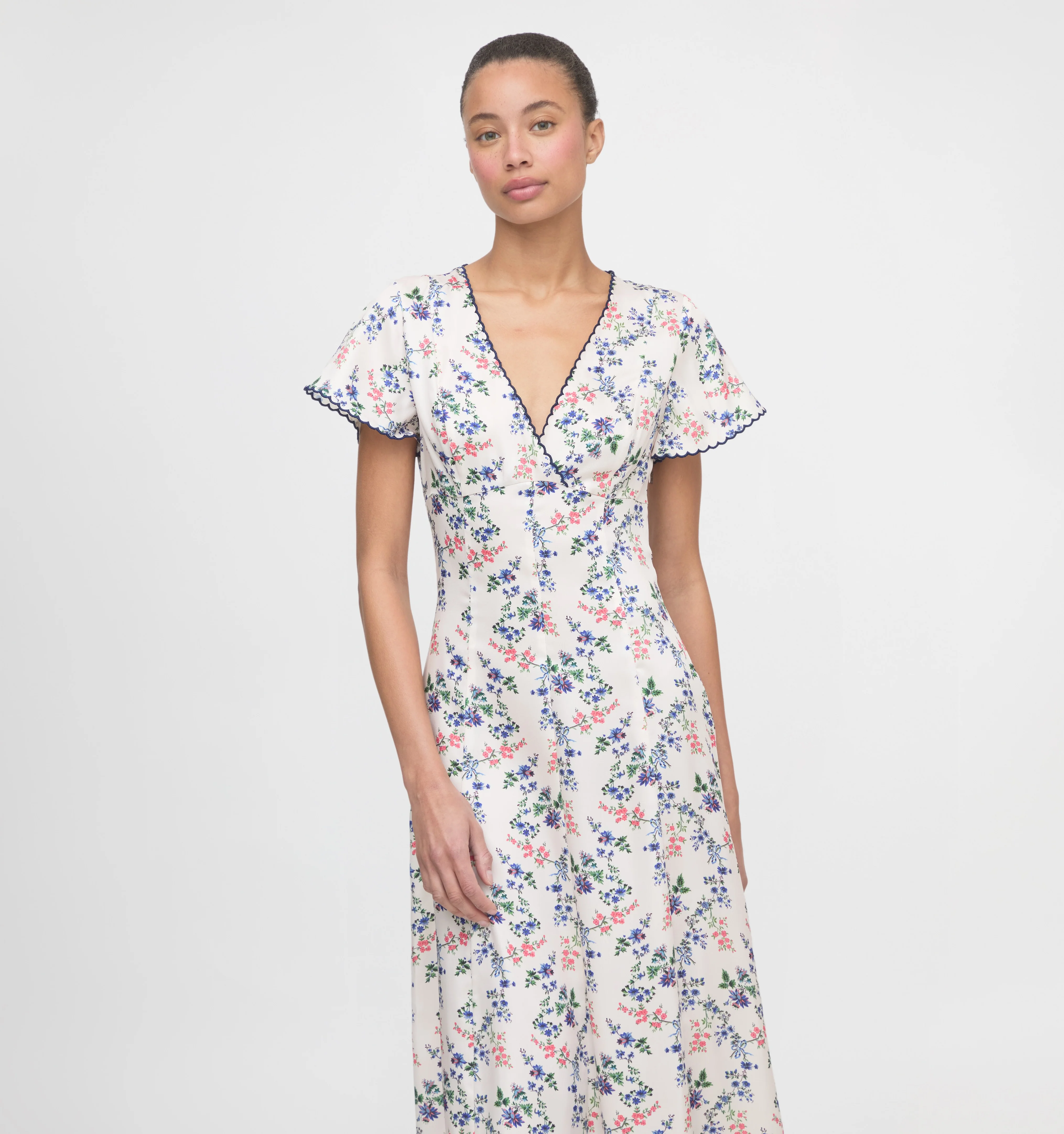 The Brie Dress - Scallop Bow Chintz Pink - Image 2