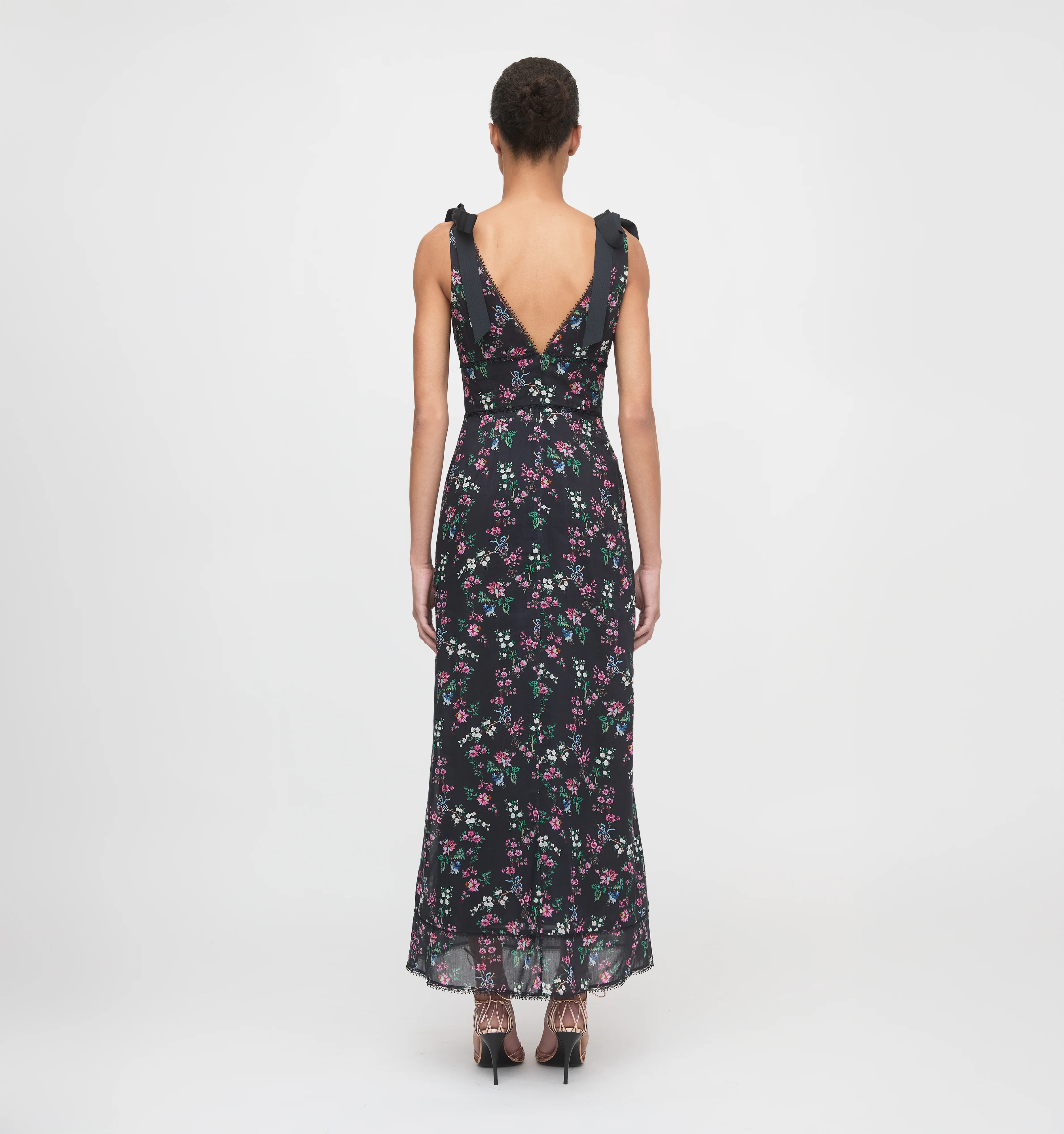 The Cassie Dress - Navy Scallop Bow Chintz - Image 5