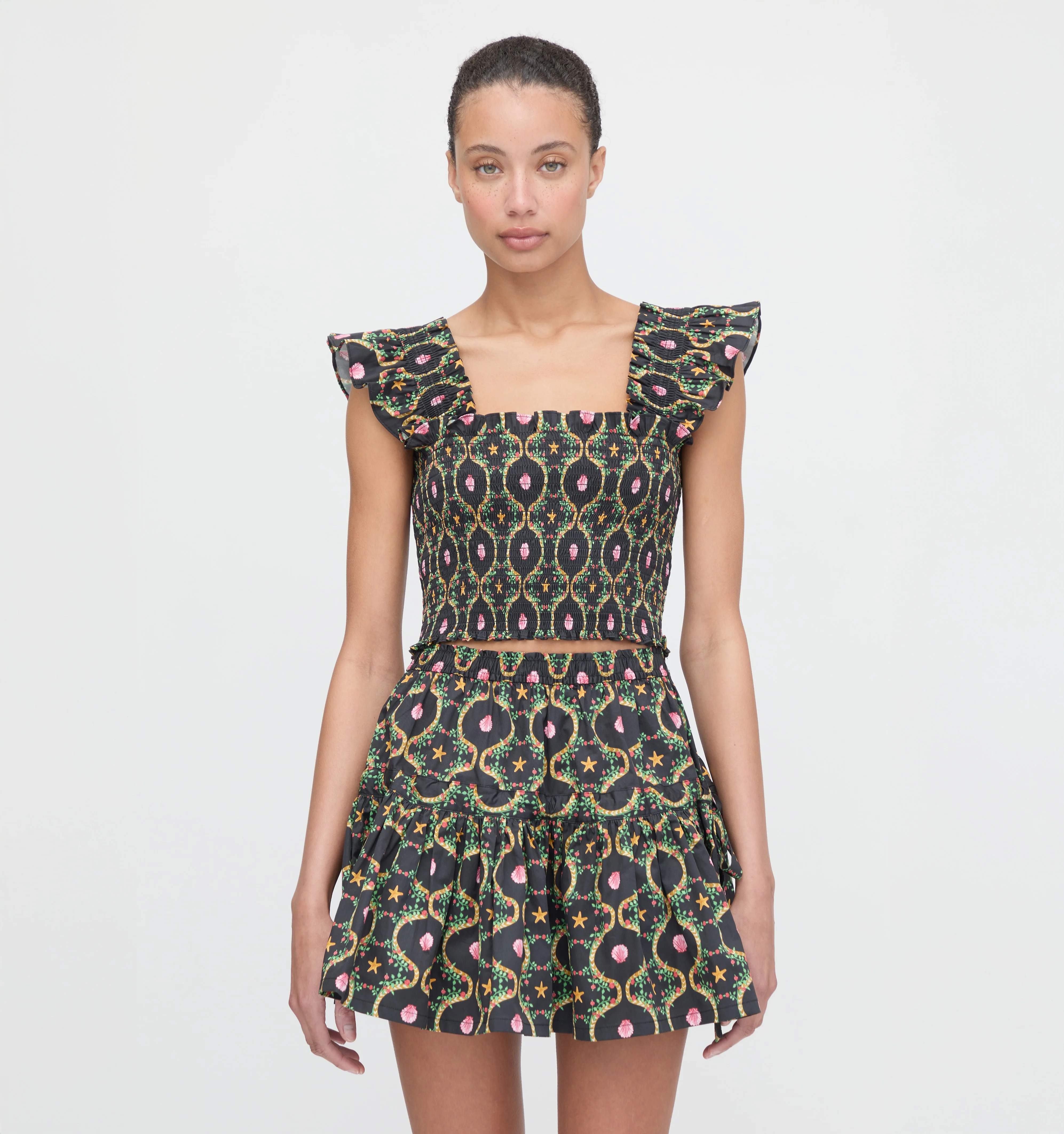 The Chelsea Skirt - Black Cisco Trellis - Image 4