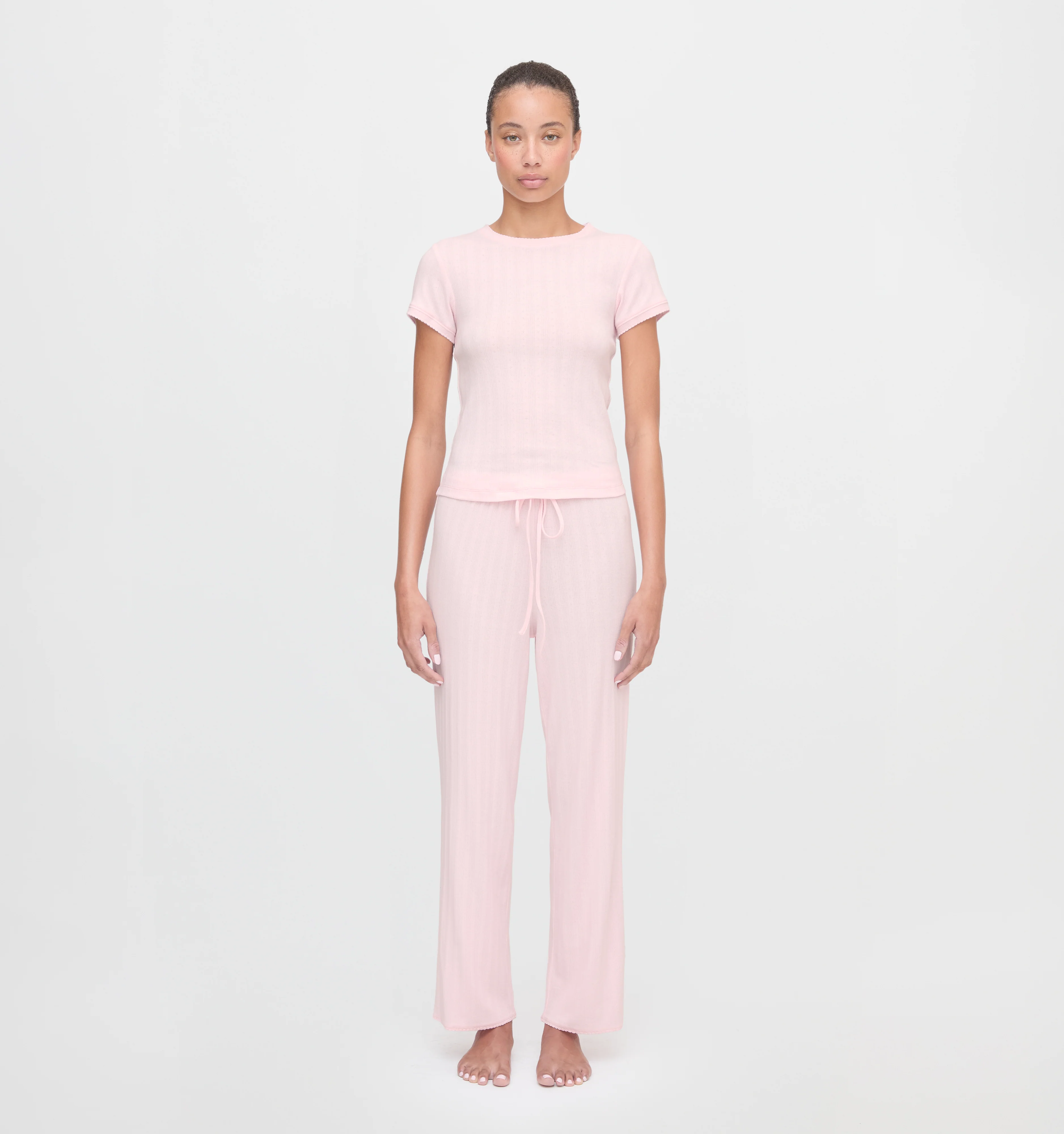 The Cleo Pointelle Set - Light Pink - Image 2
