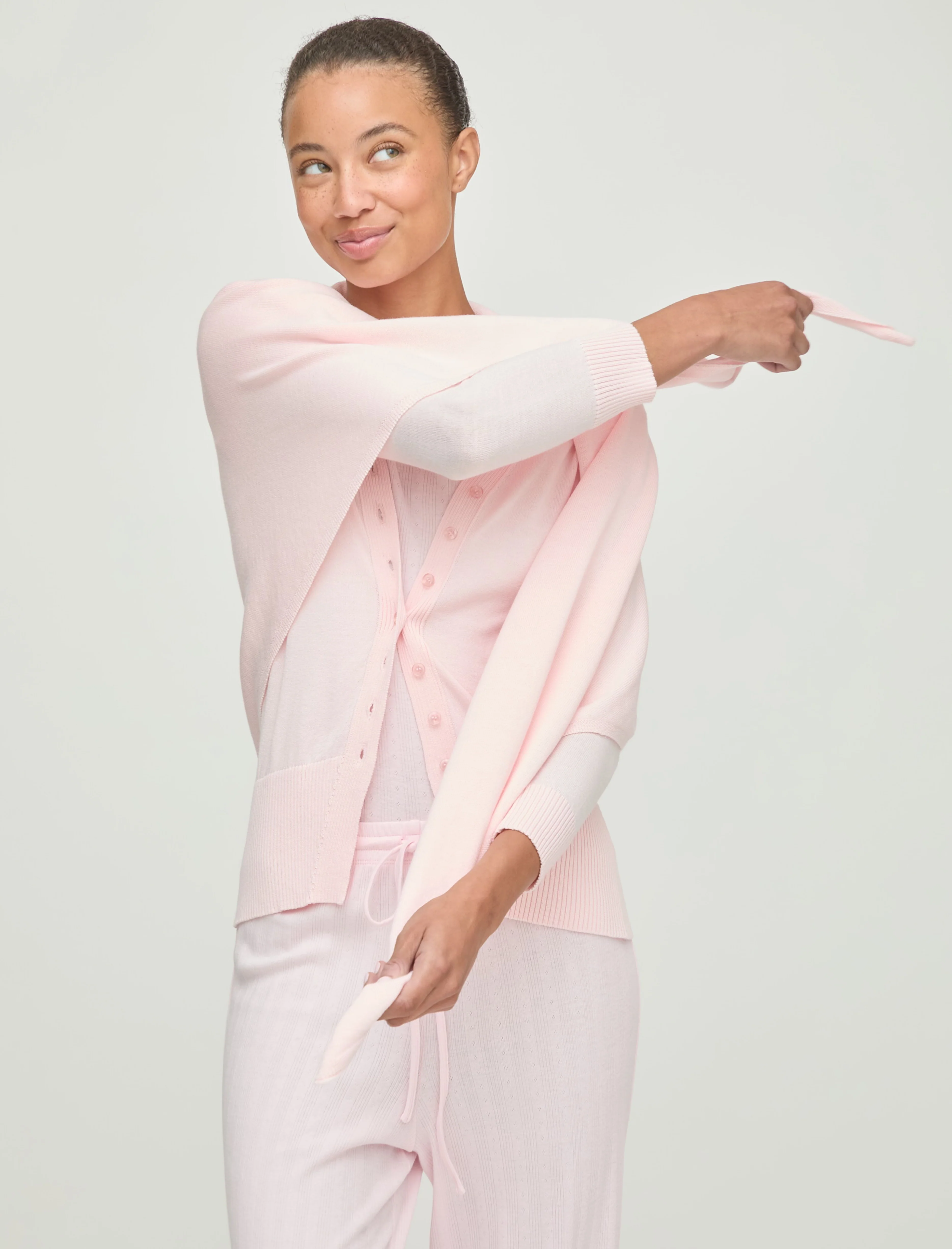 The Cleo Pointelle Set - Light Pink - Image 8