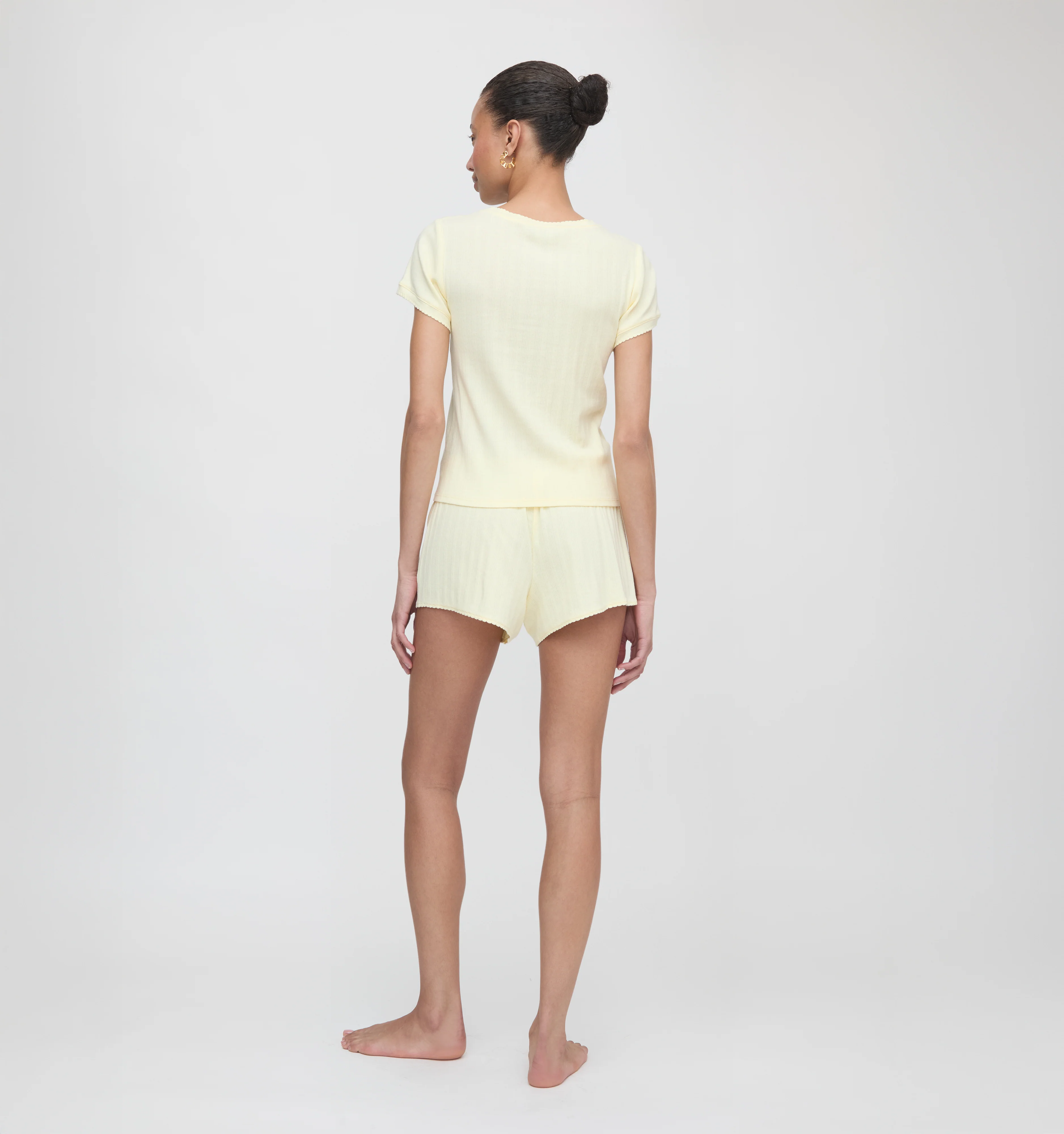 The Coco Pointelle PJ Set - Butter Yellow - Image 2