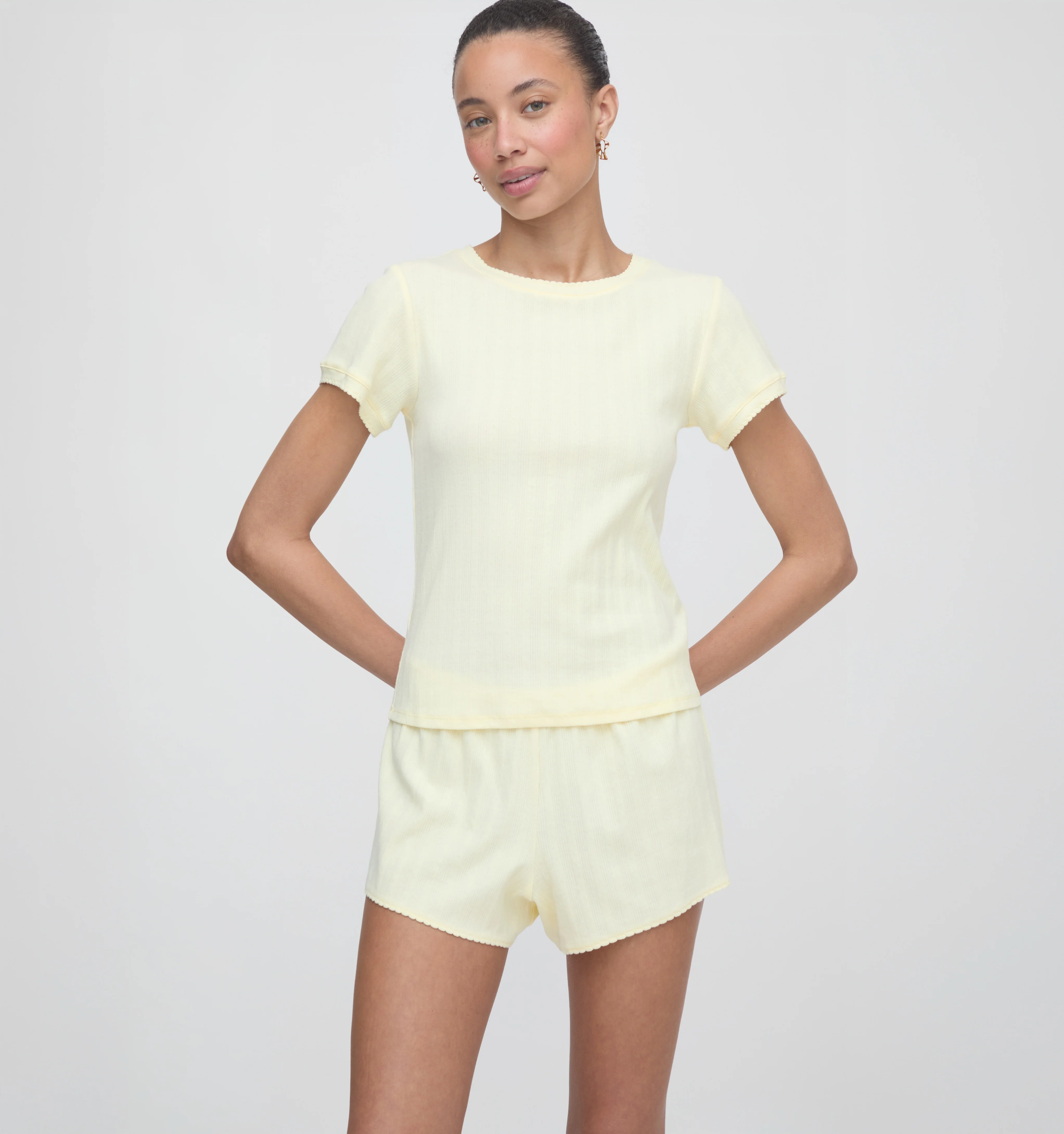 The Coco Pointelle PJ Set - Butter Yellow - Image 3