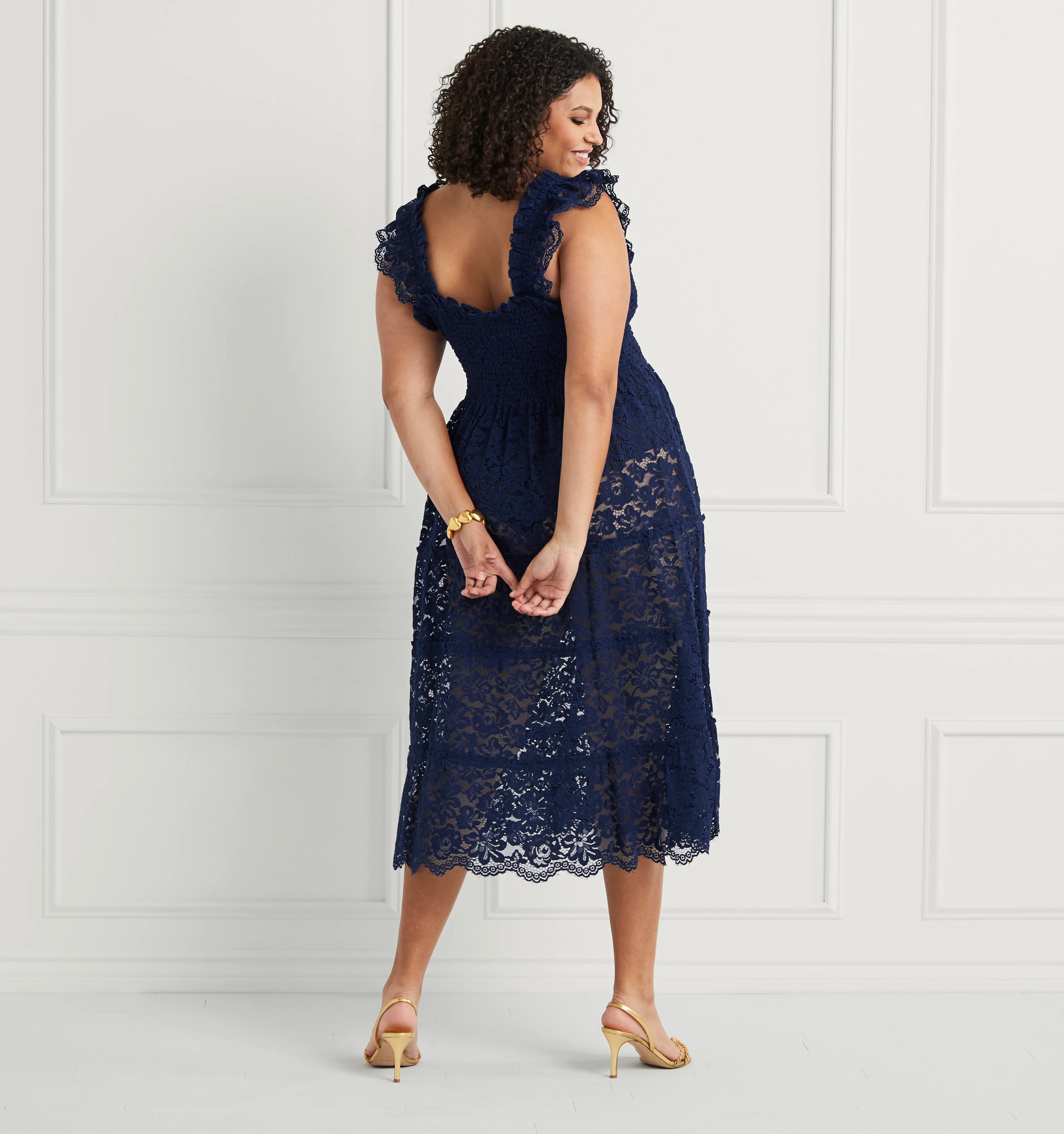The Lace Ellie Nap Dress - Navy Lace - Image 3