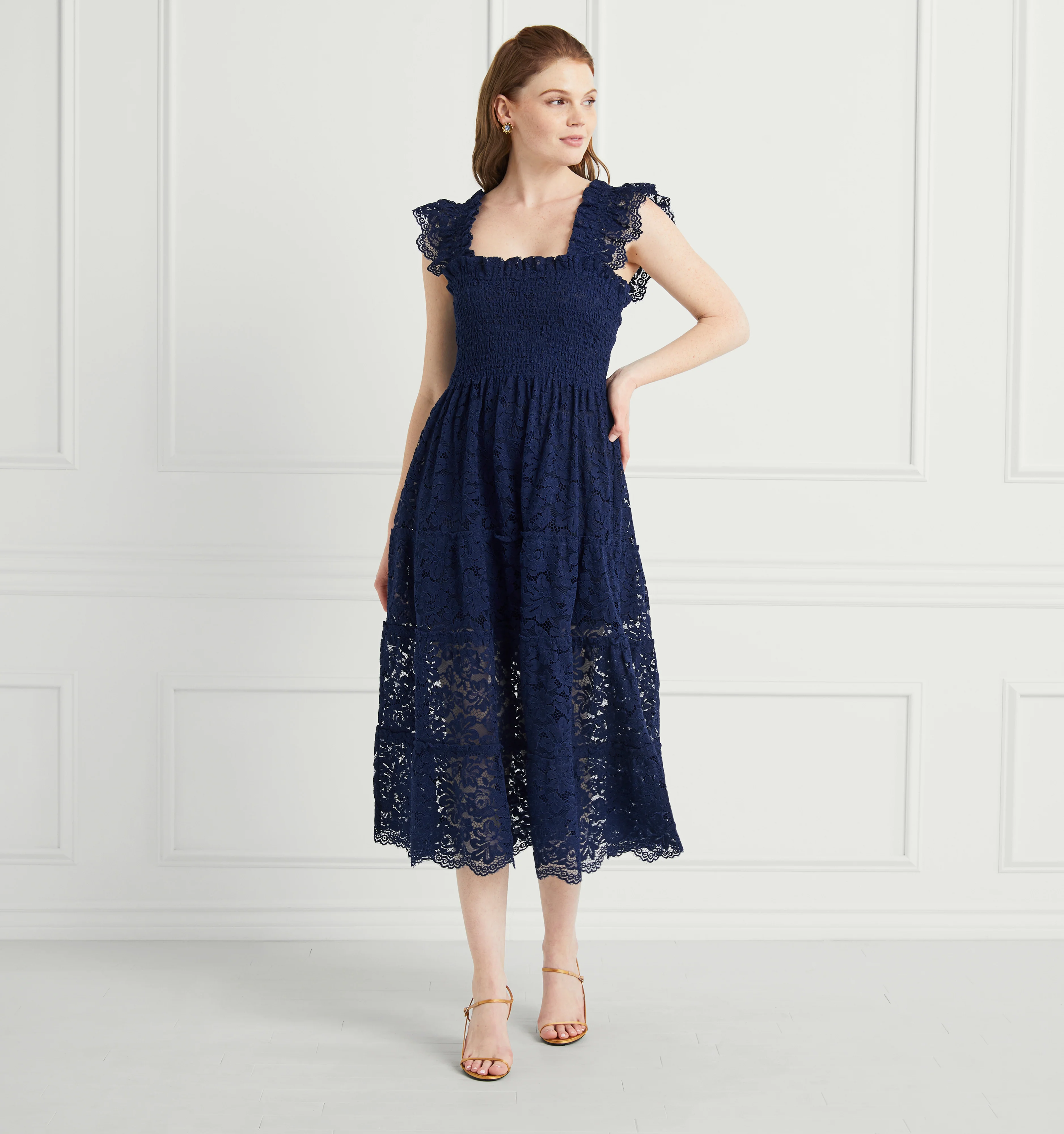The Lace Ellie Nap Dress - Navy Lace - Image 4