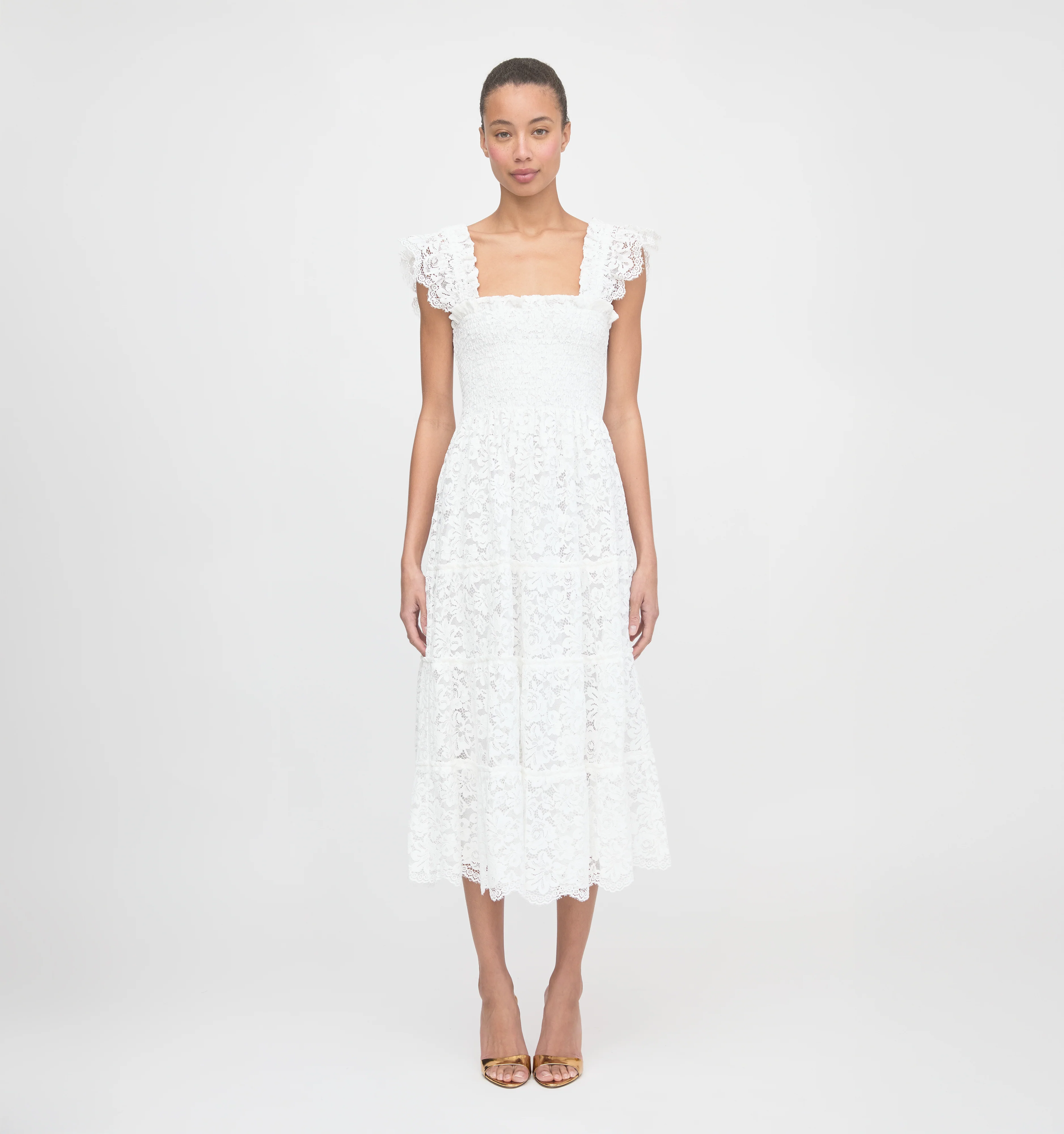 The Lace Ellie Nap Dress - White Fleur Lace