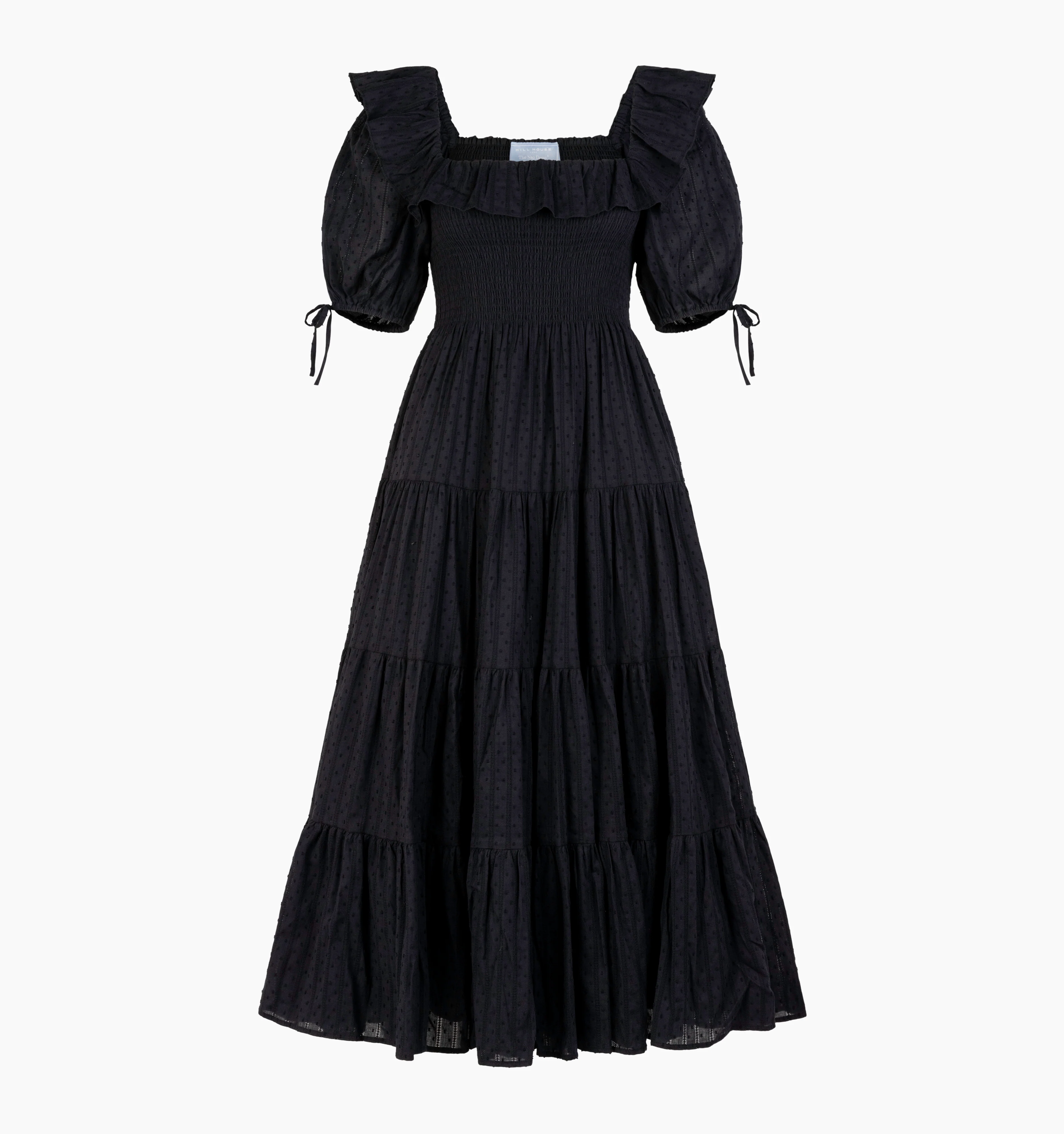 The Corinne Nap Dress - Black Linear Swiss Dot - Image 6