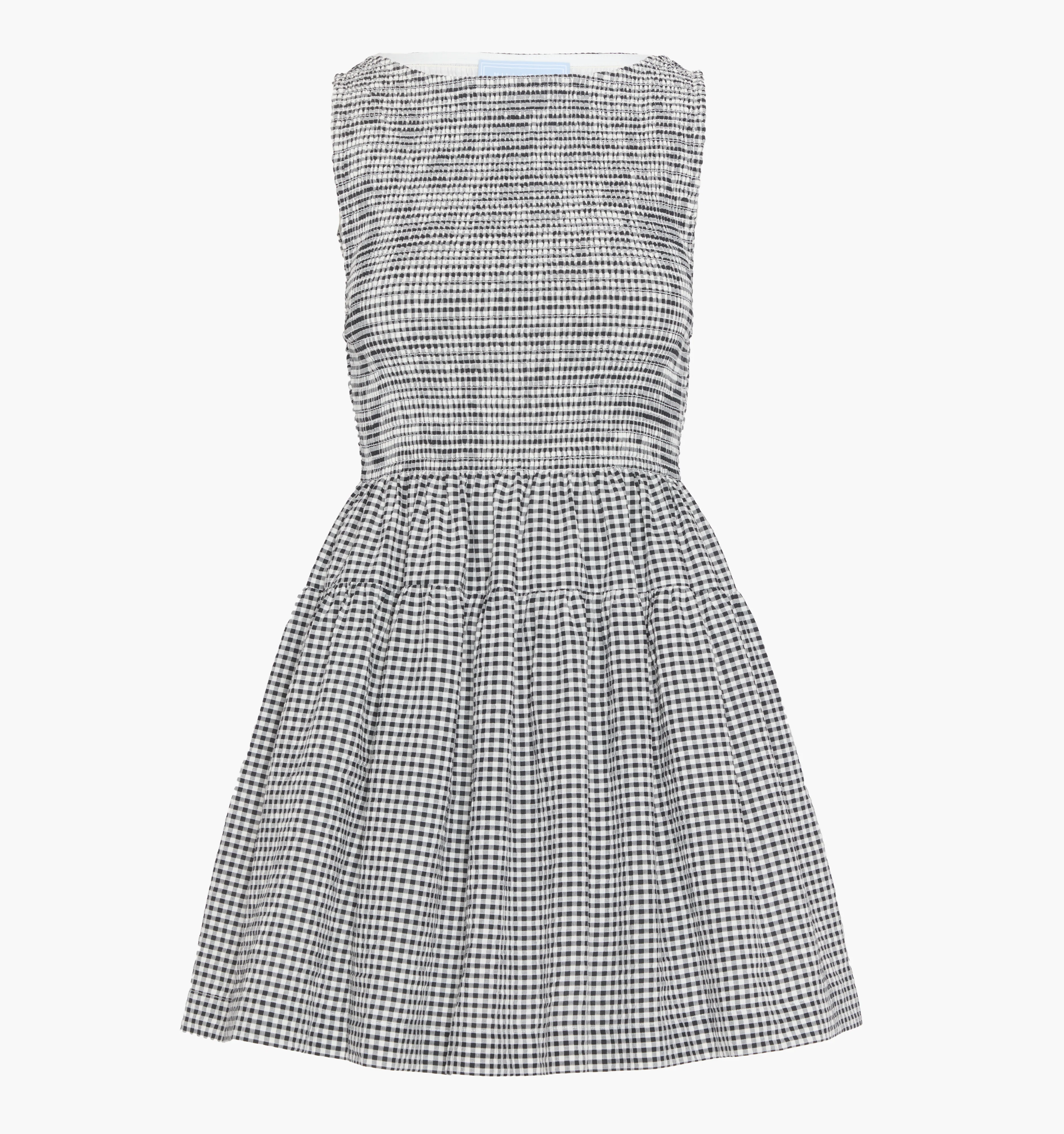 The Cosima Mini Nap Dress - Black/Sand Gingham - Image 3