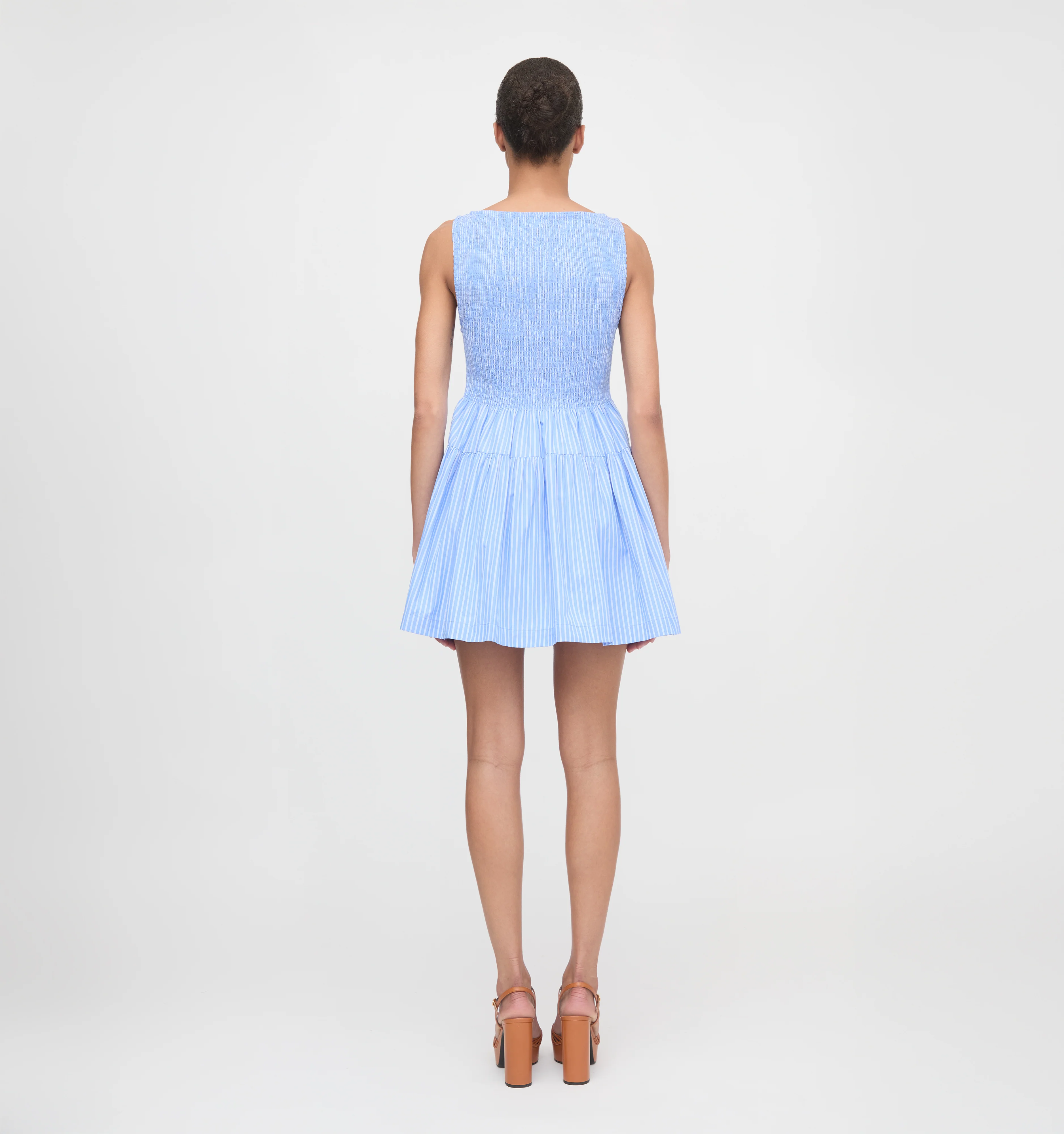 The Cosima Mini Nap Dress - Blue Stripe - Image 4